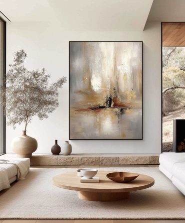 Beige & Brown Abstract Painting #BBA 055