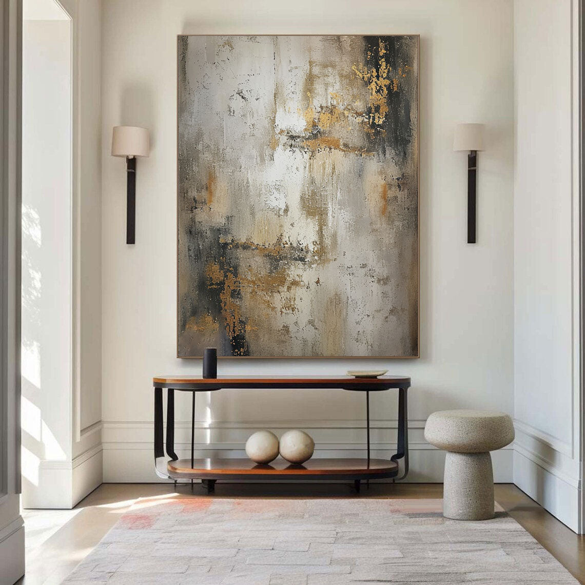 Beige & Brown Abstract Painting #BBA 041 - Image 5