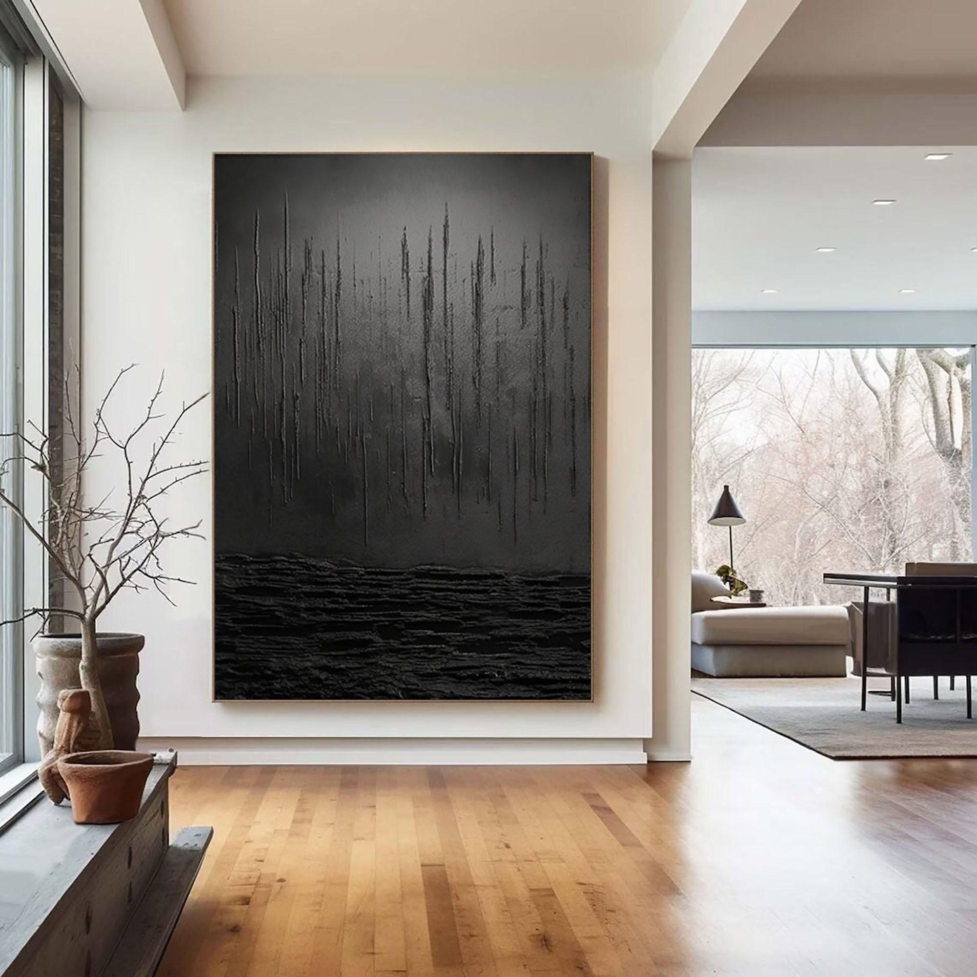 Black Minimalist Painting #BM 062 - Image 7