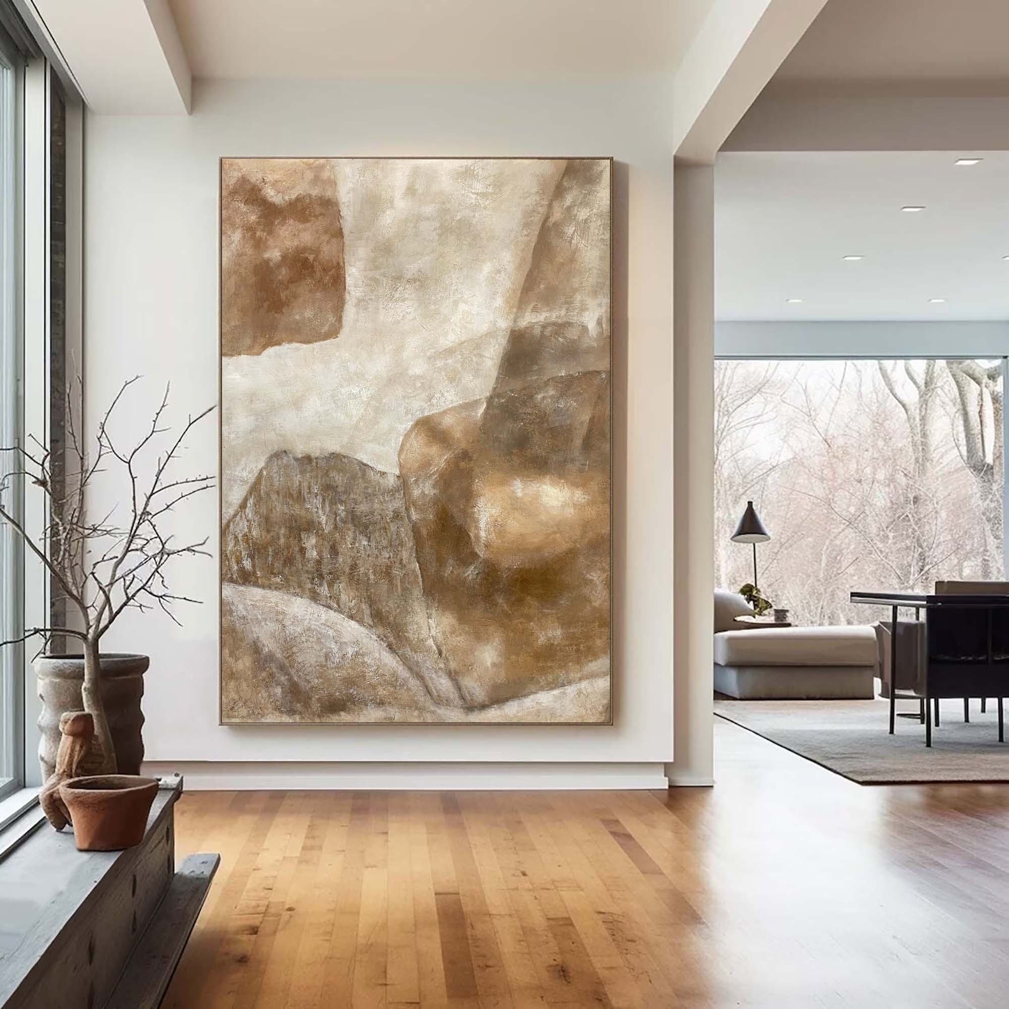 Beige & Brown Abstract Painting #BBA 067 - Image 6