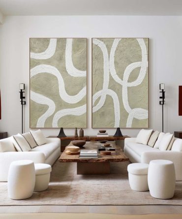 White Minimalist Painting Set Of 2 #WMS 020