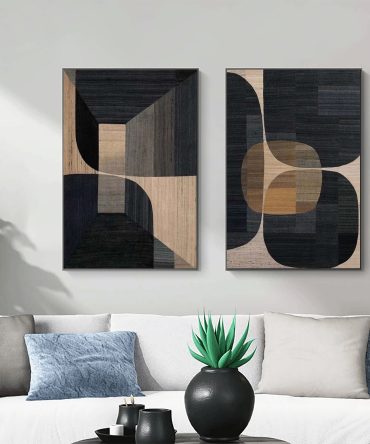 Beige & Brown Minimalist Painting Set Of 2 #BBS 011