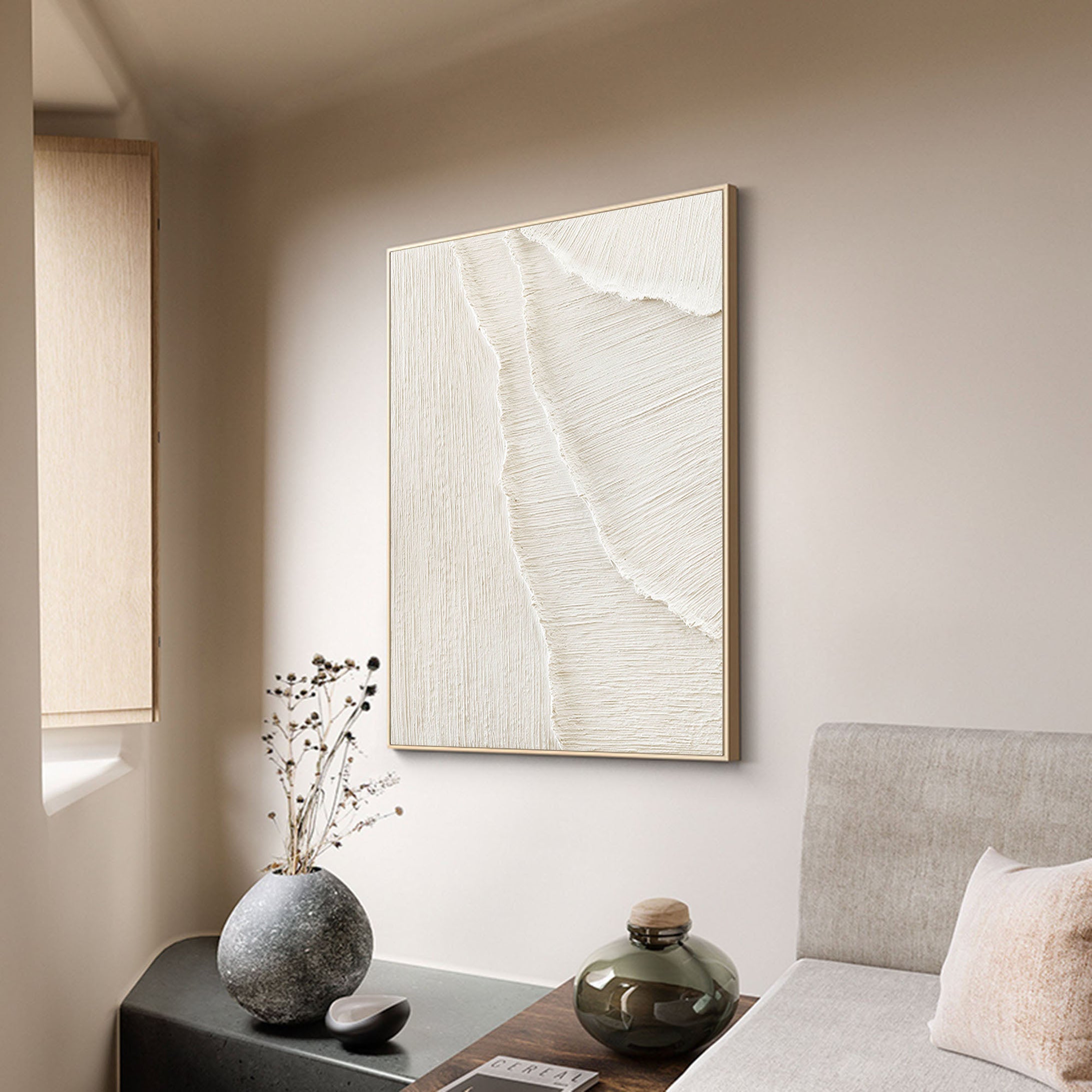 White Minimalist Painting #WM 038 - Image 2