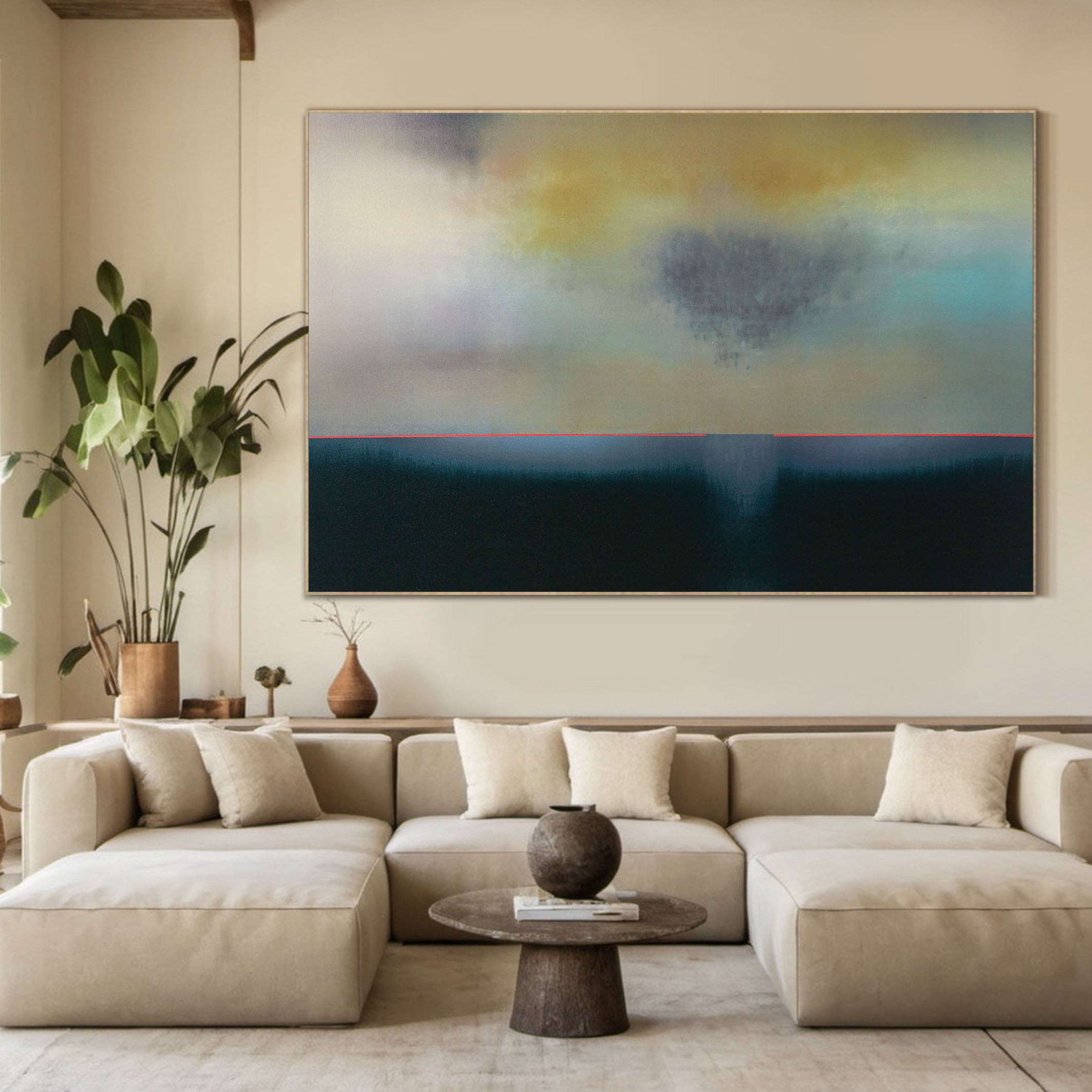 Subtle Color Layering, Abstract Horizon with Neutral Tones #BGA 122 - Image 7