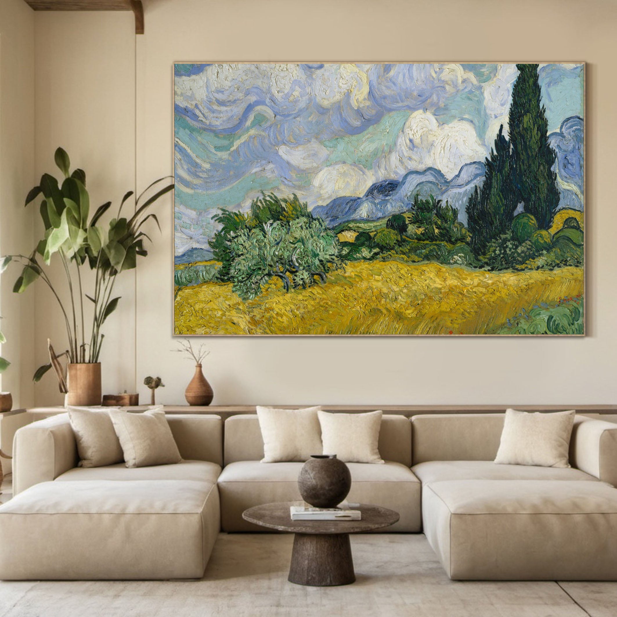 Wheat Field with Cypresses, Van Gogh Inspired Wall Art #BGA 108 - Image 6