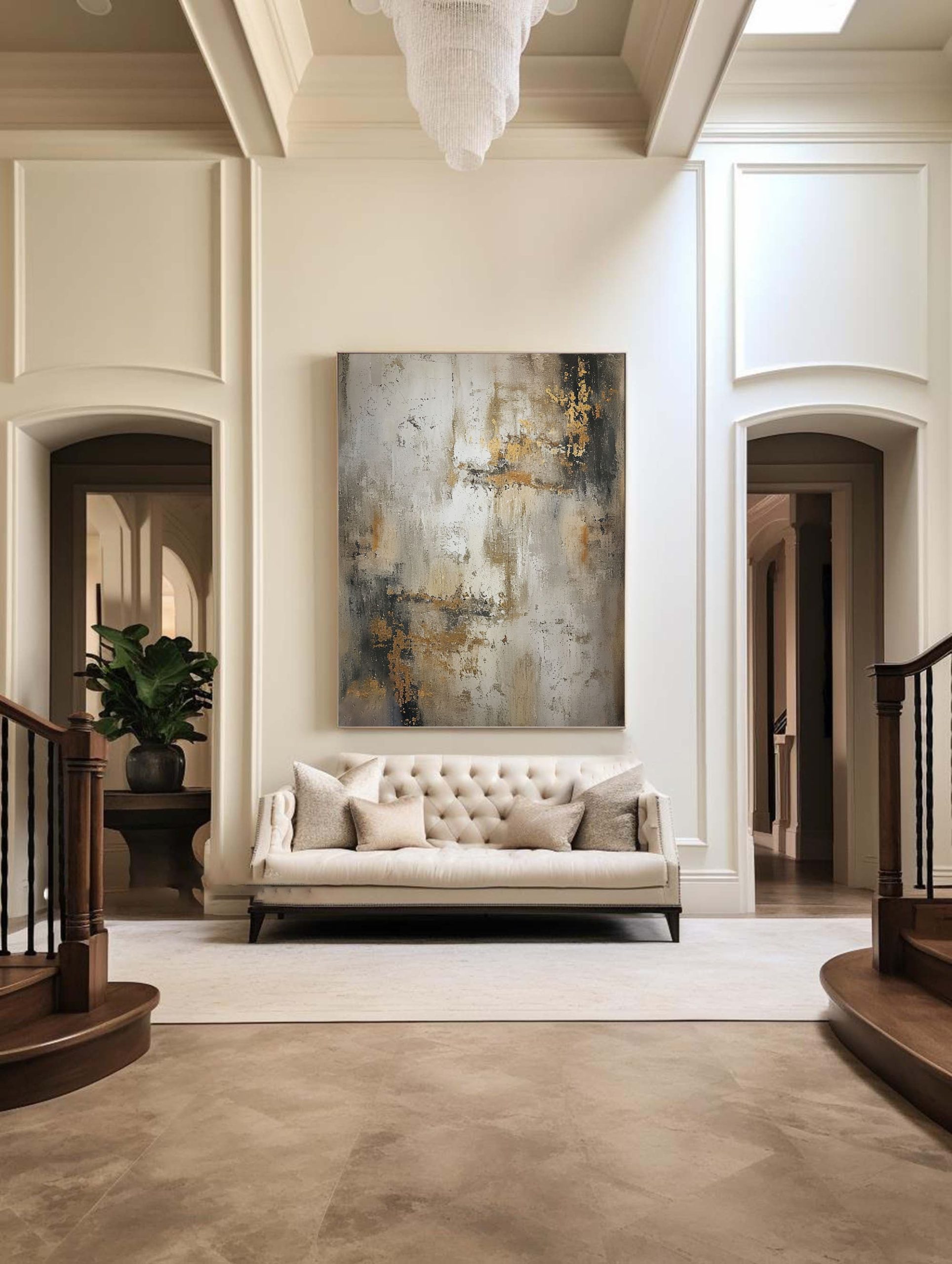 Beige & Brown Abstract Painting #BBA 041 - Image 9