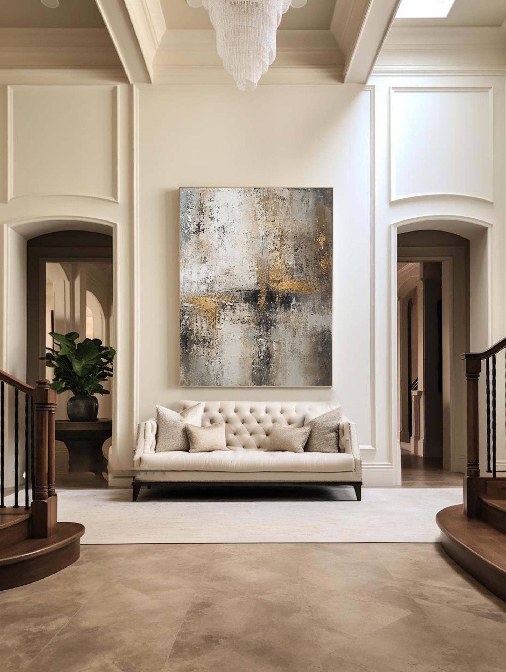 Beige & Brown Abstract Painting #BBA 040 - Image 9