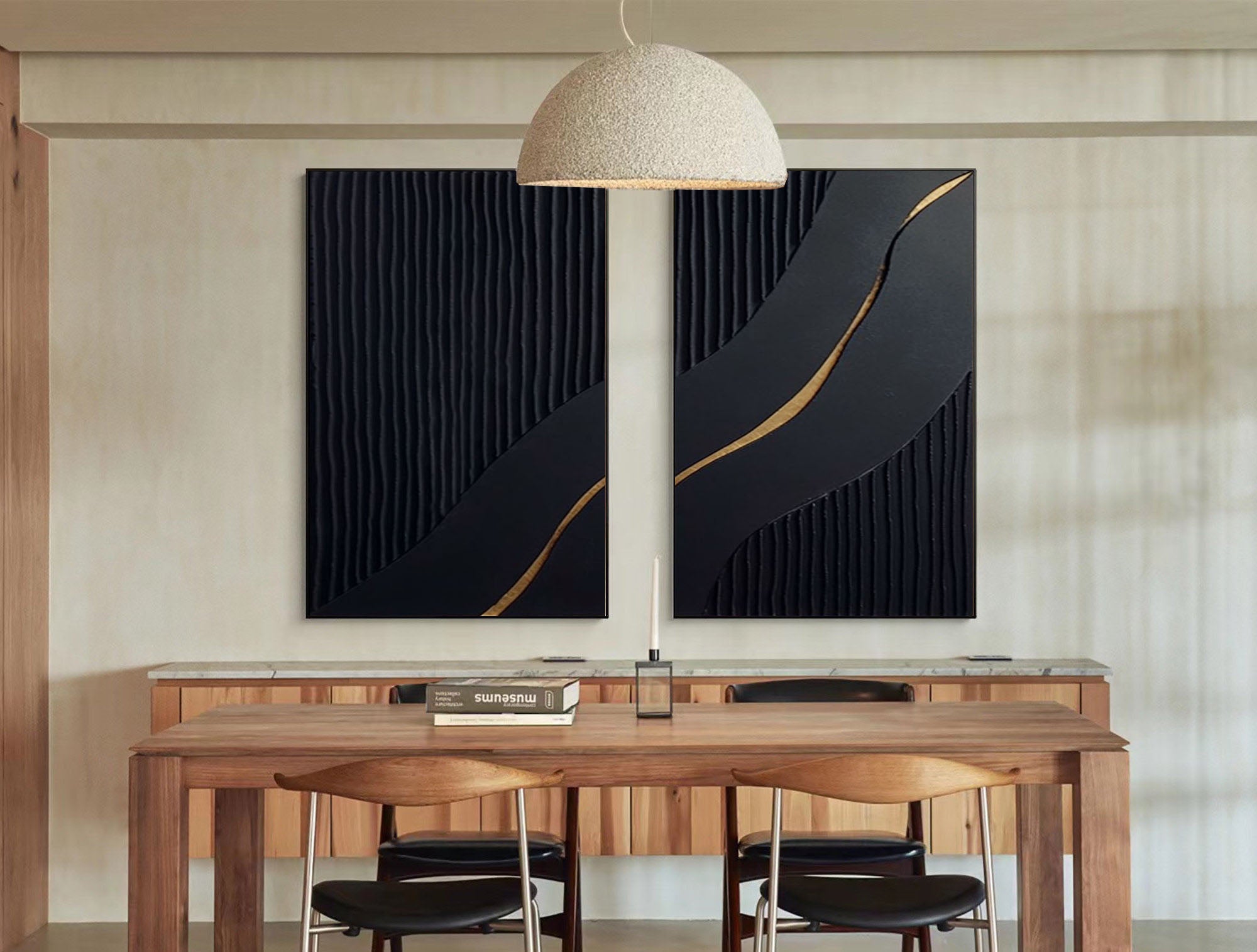 Black Minimalist Painting Set Of 2 #BMS 006 - Image 4