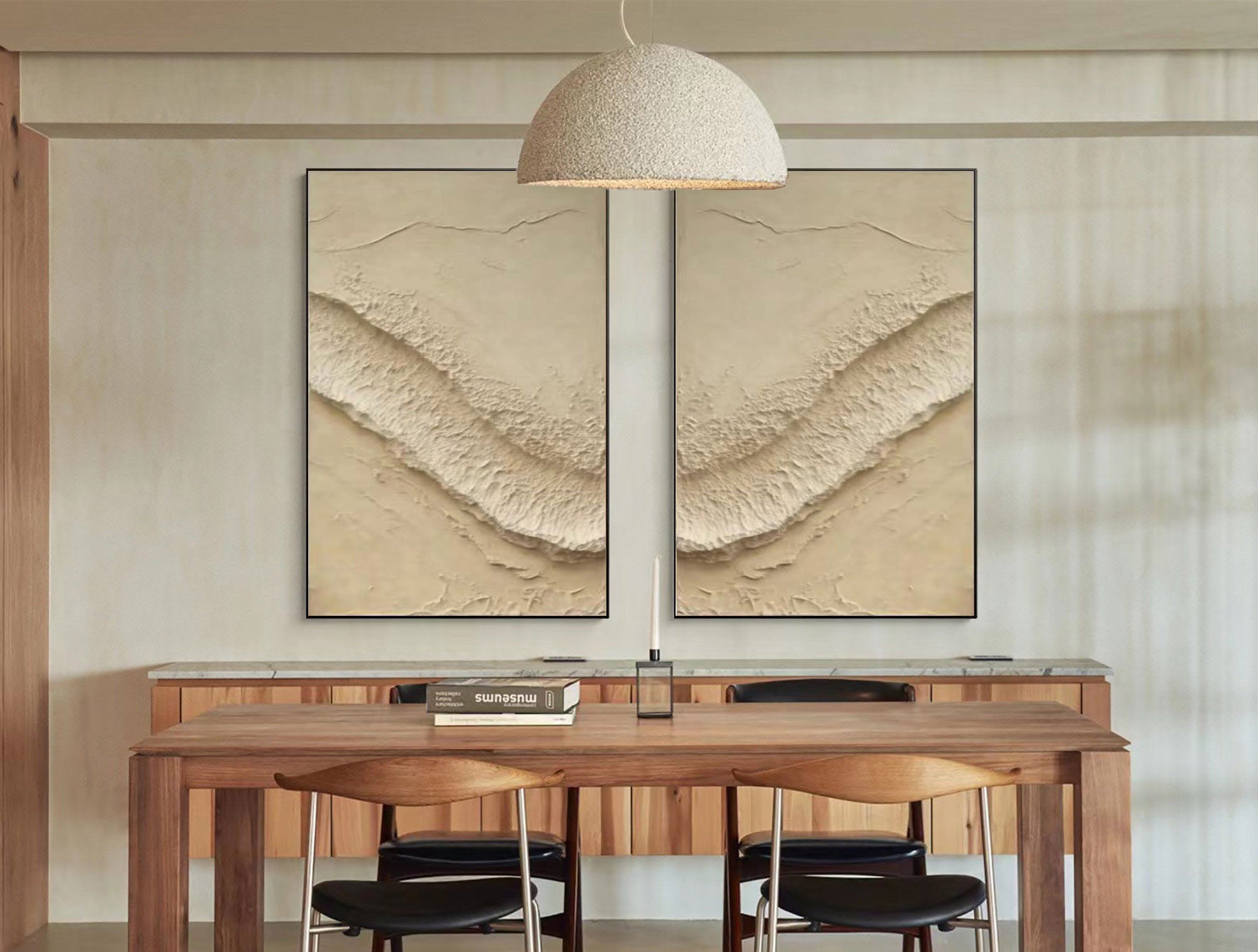 Abstract Beige Texture Wall Art Set #BBS 018 - Image 5