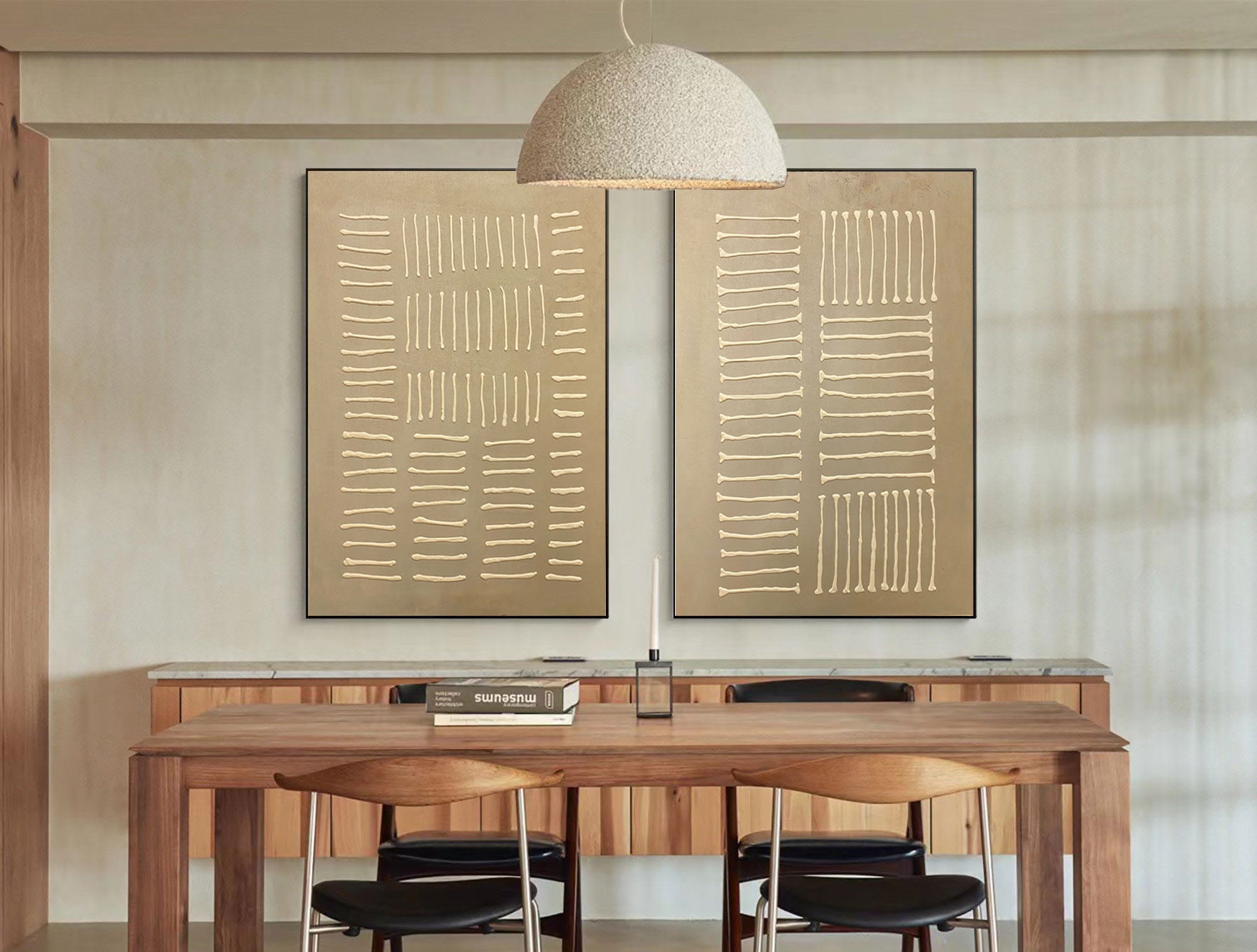 Beige & Brown Minimalist Painting Set Of 2 #BBS 023 - Image 4