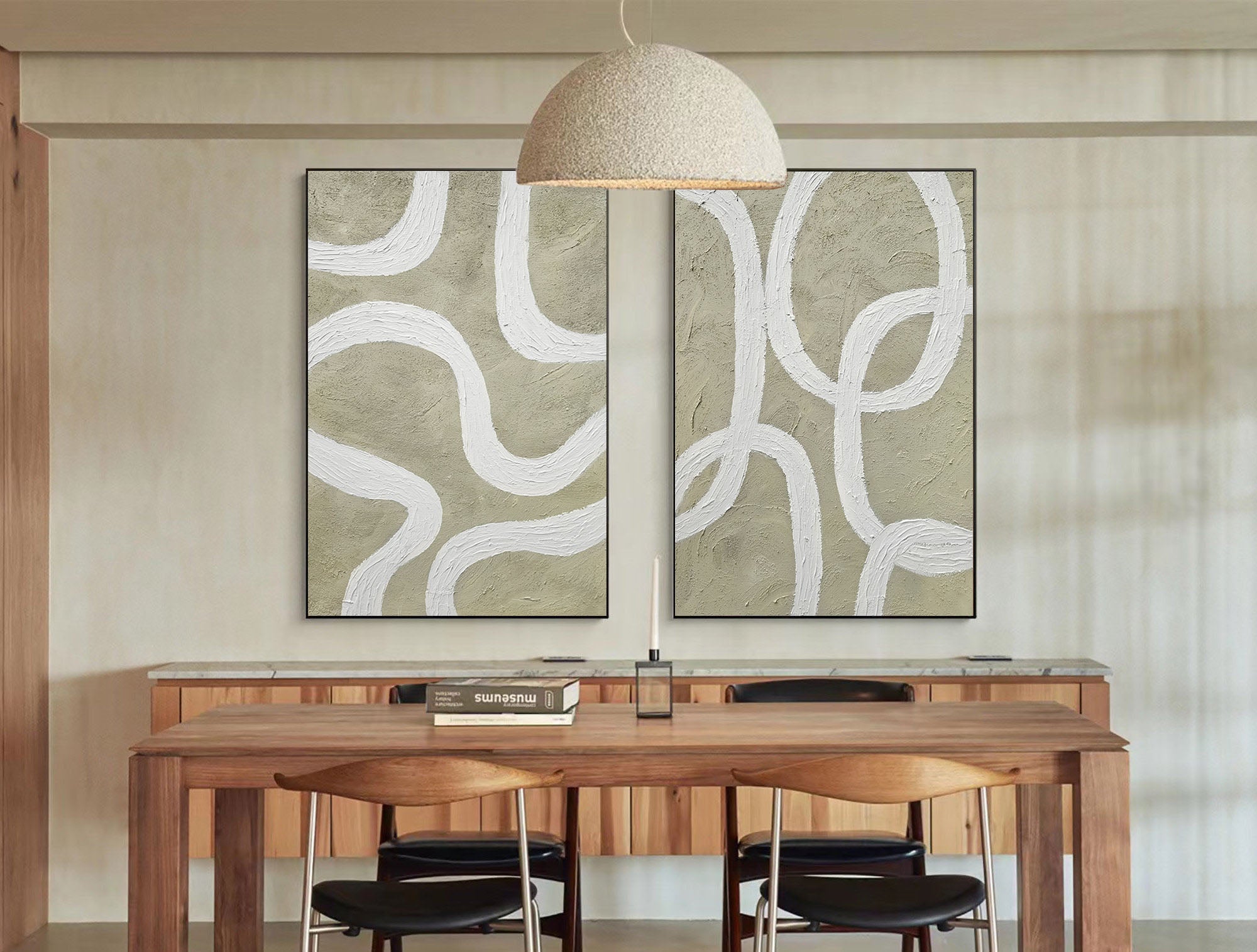 White Minimalist Painting Set Of 2 #WMS 020 - Image 3