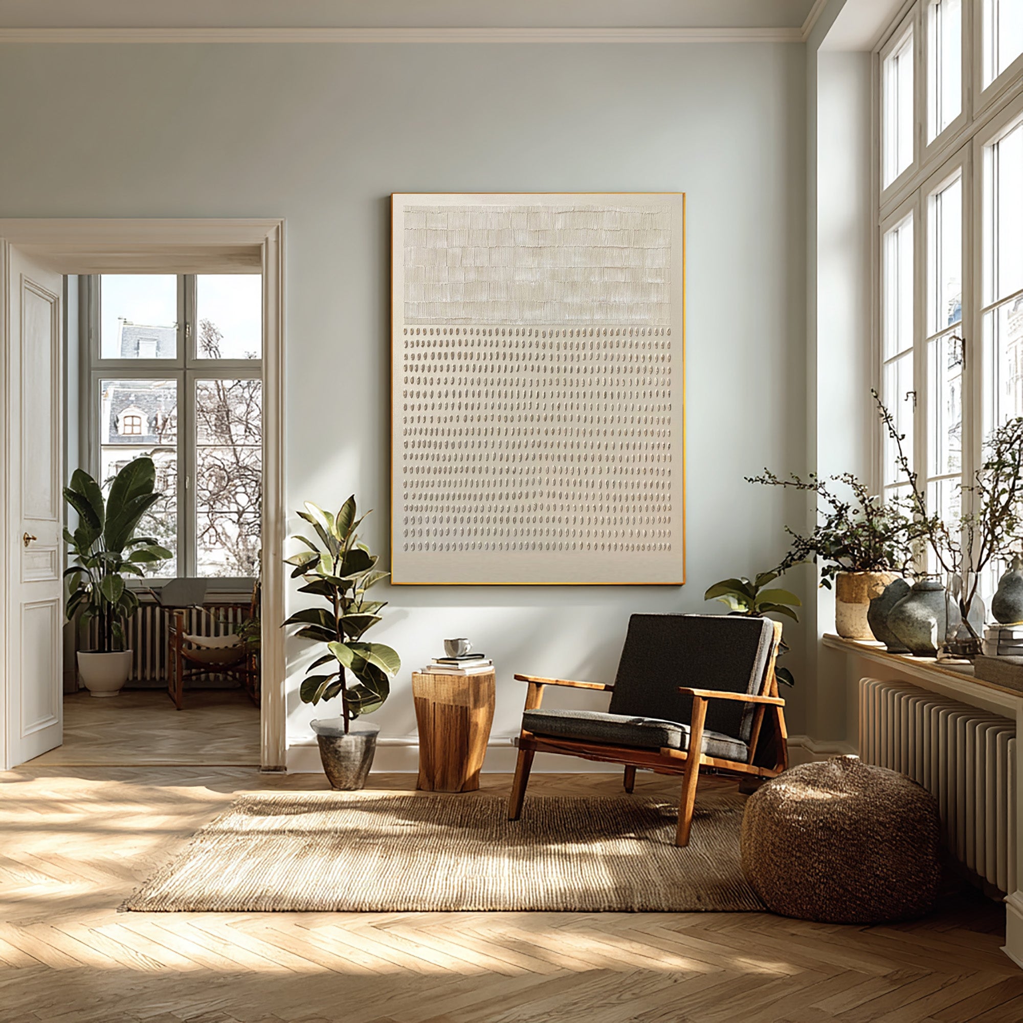 Minimalist Textured Canvas Home Decor Large Vertical #WG 045 - Image 2