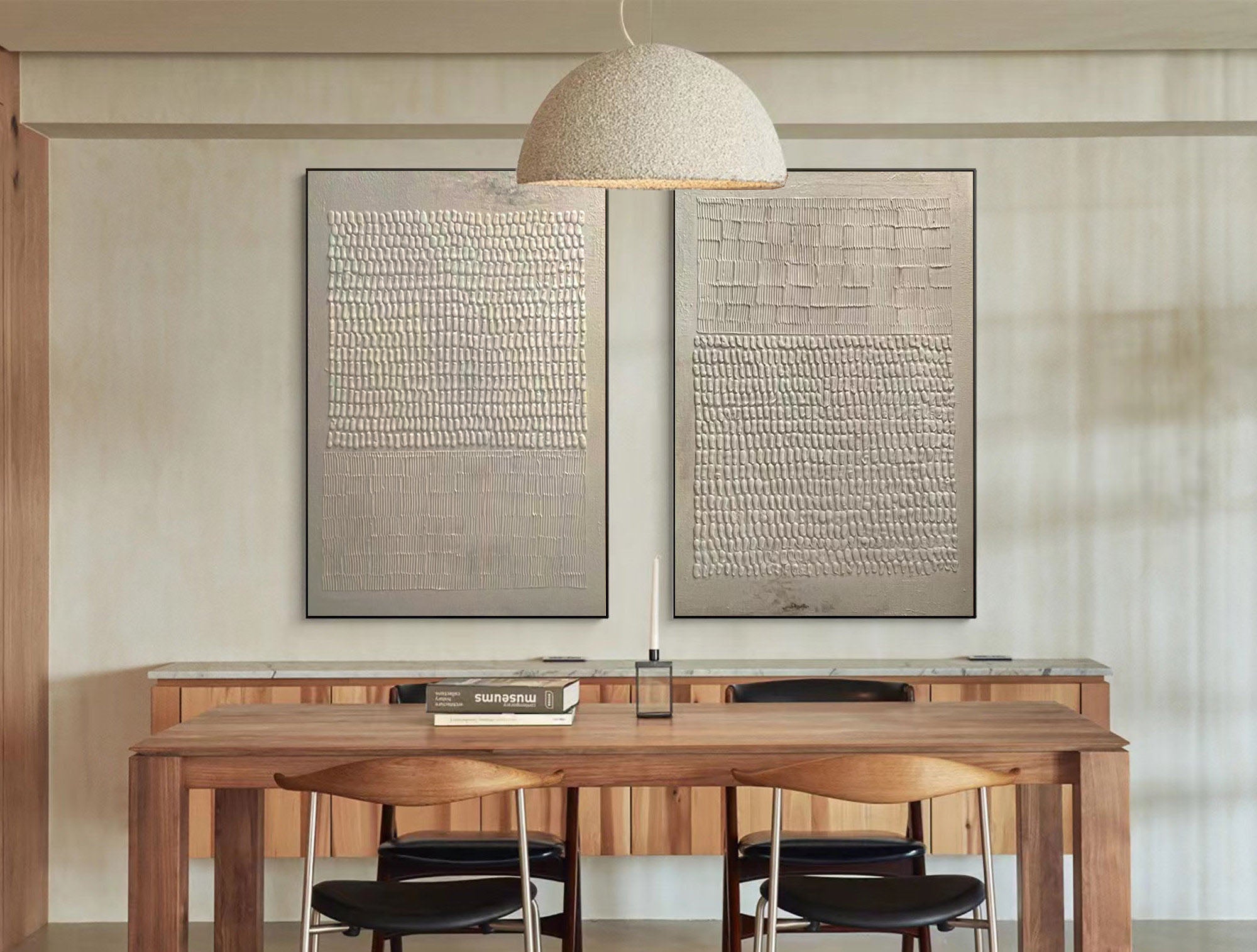 Beige & Brown Minimalist Painting Set Of 2 #BBS 016 - Image 4