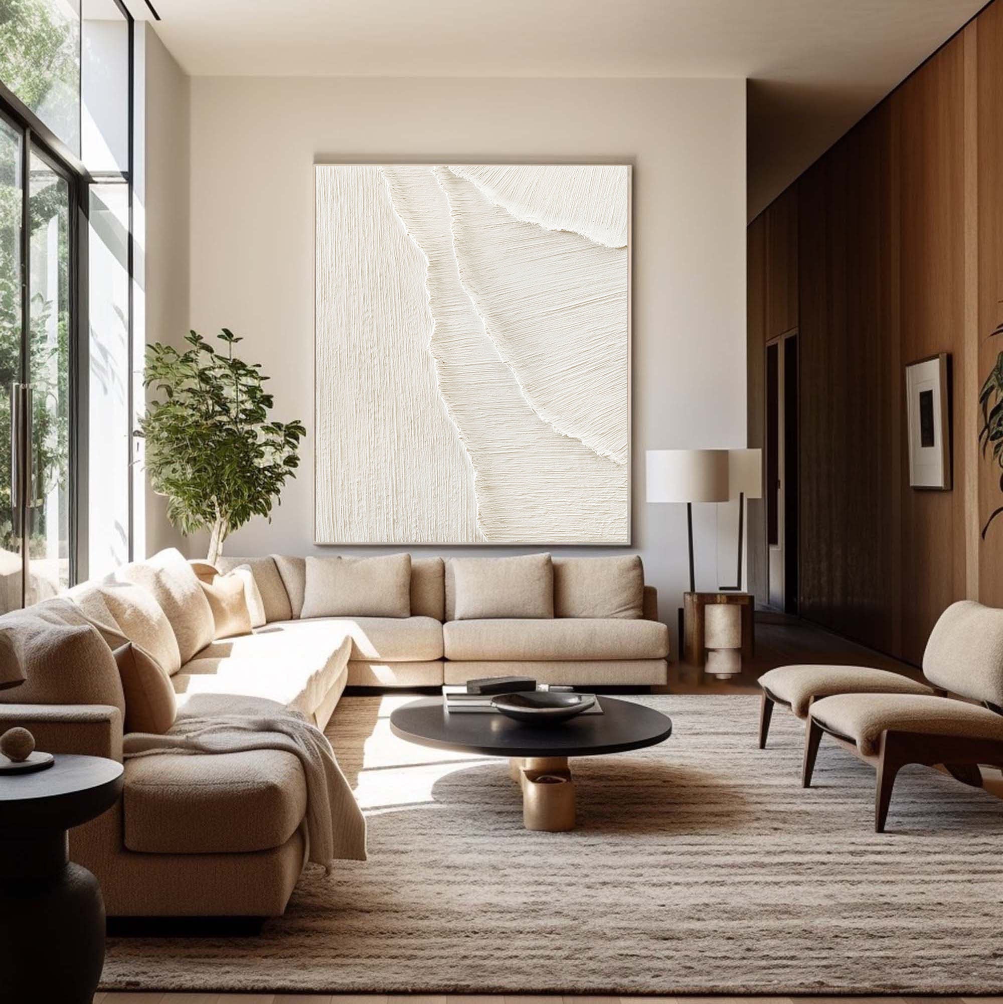 White Minimalist Painting #WM 038 - Image 3