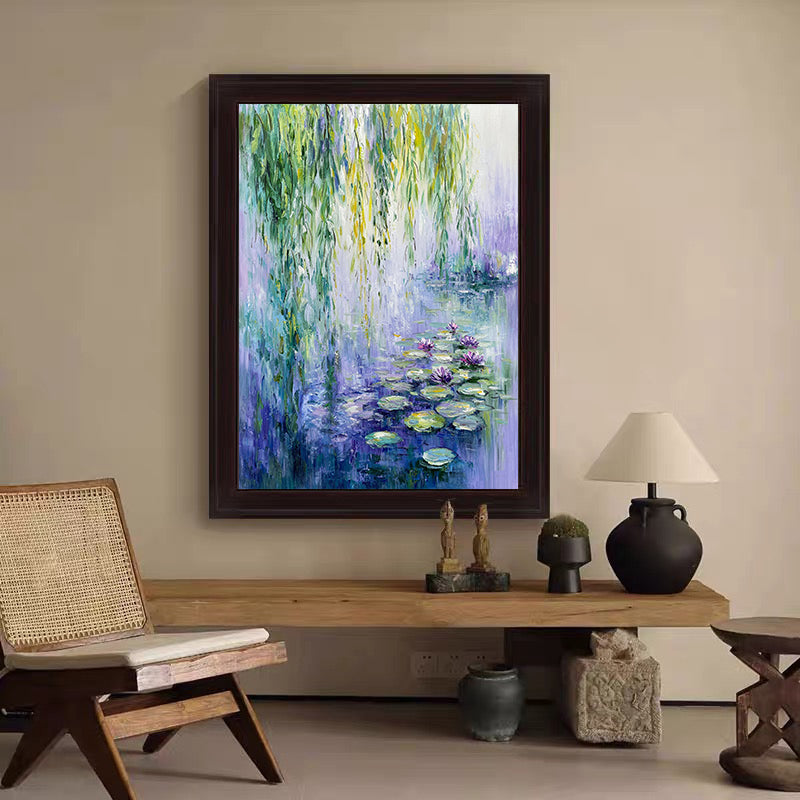 Monet's Water Lilies Tribute, Weeping Willow Landscape #BGA 173 - Image 11