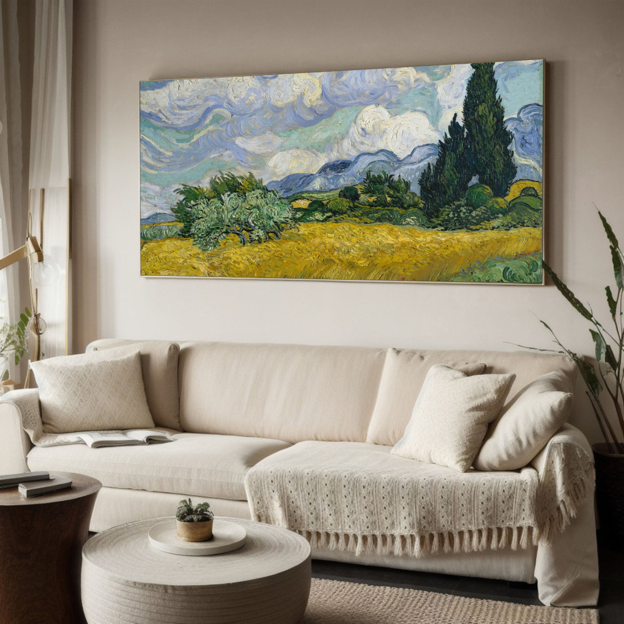 Wheat Field with Cypresses, Van Gogh Inspired Wall Art #BGA 108 - Image 8