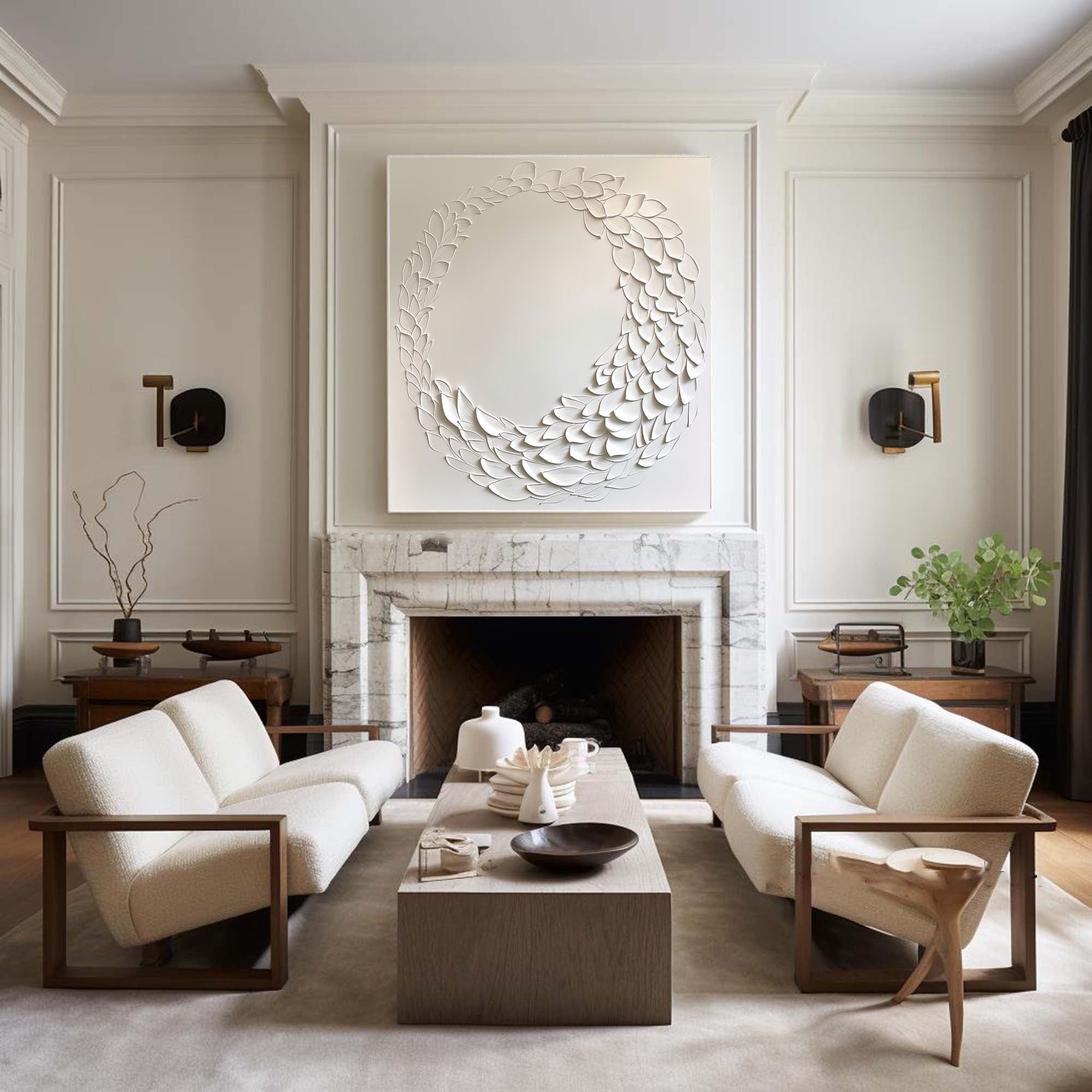 White Minimalist Painting #WM 032 - Image 3