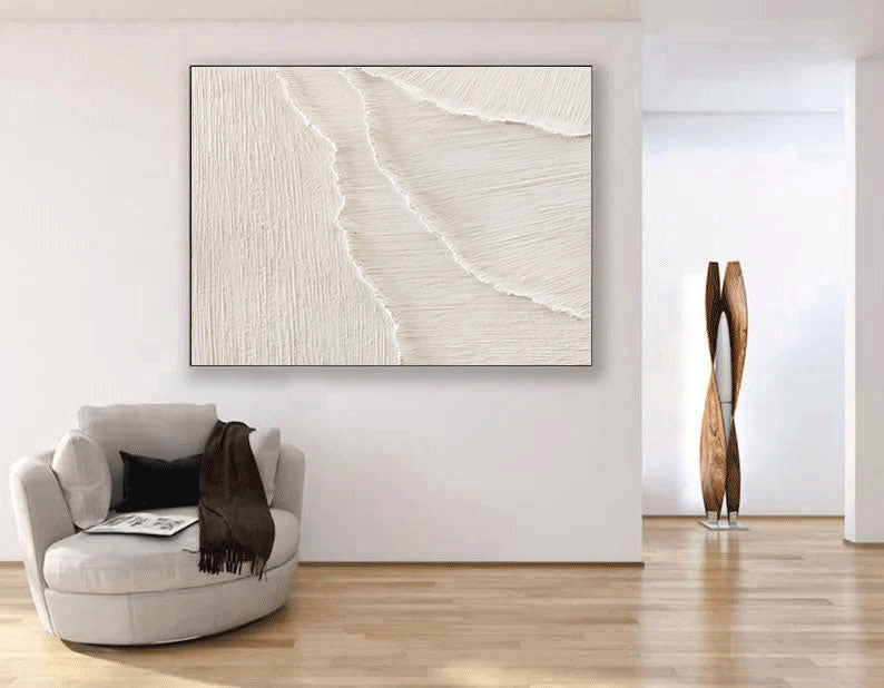 White Minimalist Painting #WM 018 - Image 5