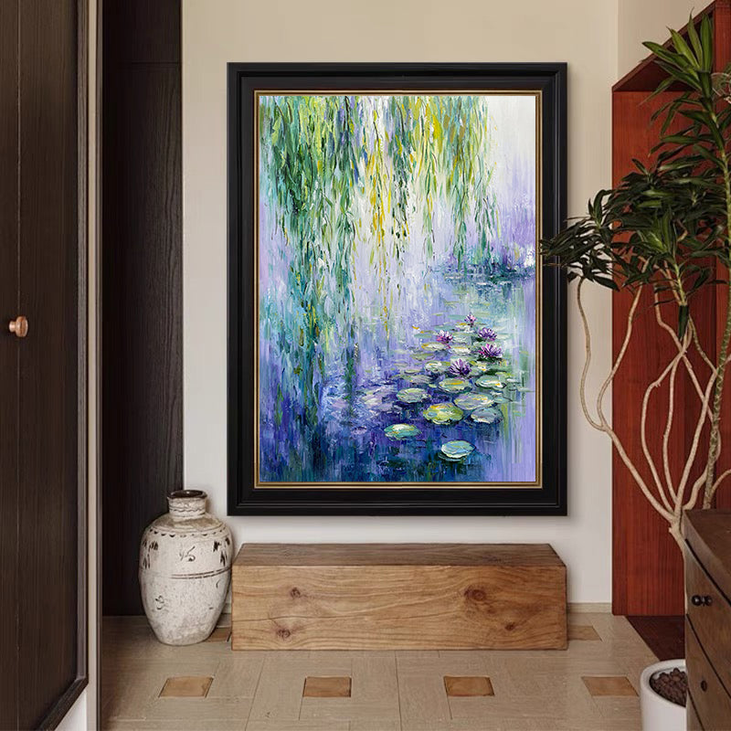 Monet's Water Lilies Tribute, Weeping Willow Landscape #BGA 173 - Image 12