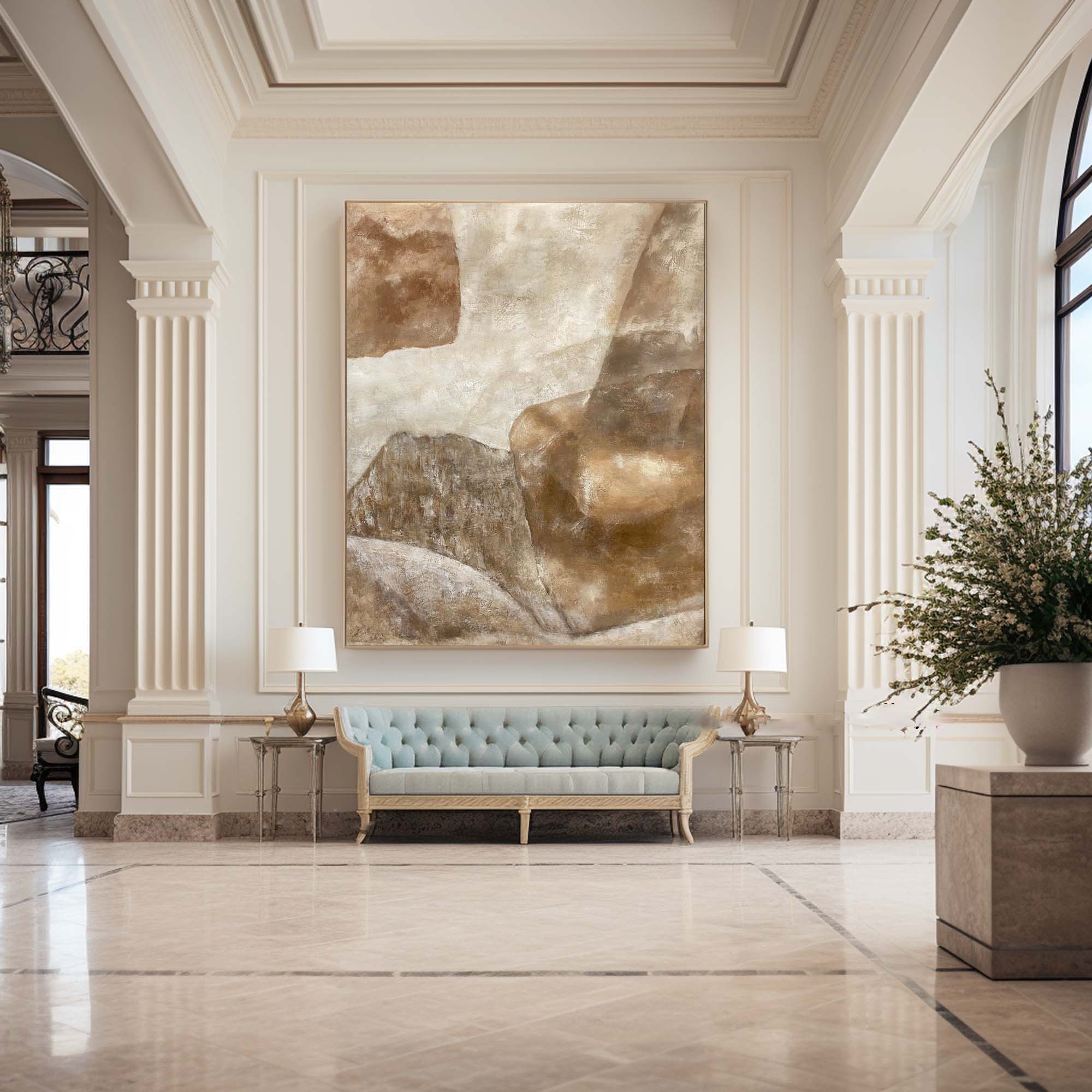 Beige & Brown Abstract Painting #BBA 067 - Image 7