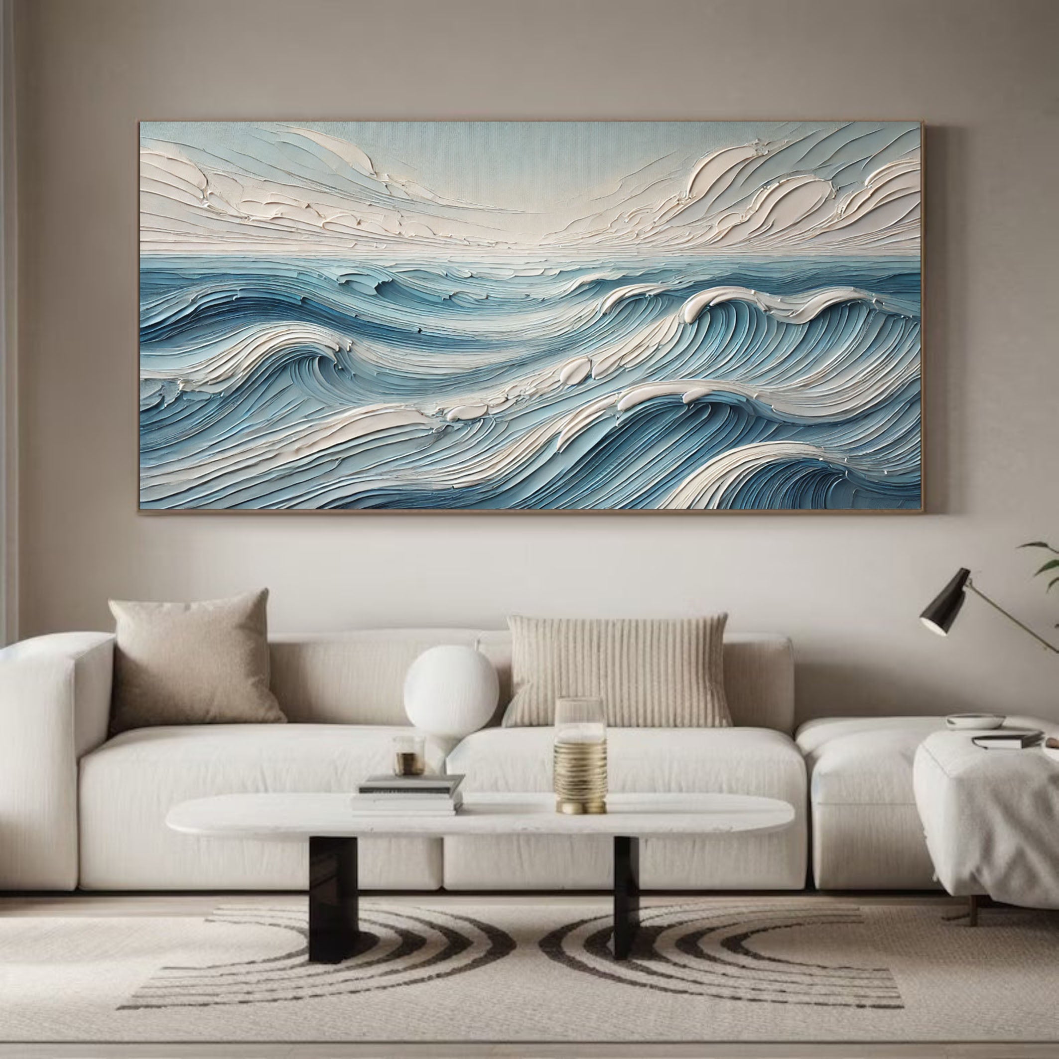 Textured Blue Ocean Waves Wall Art Perfect Coastal Decor for Modern Interiors #OP 053 - Image 10