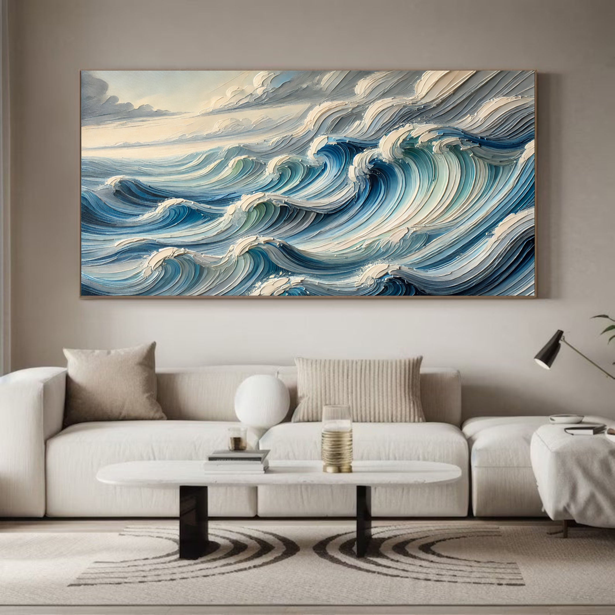 Textured Blue Ocean Waves Wall Art Perfect Coastal Decor for Modern Interiors #OP 052 - Image 10