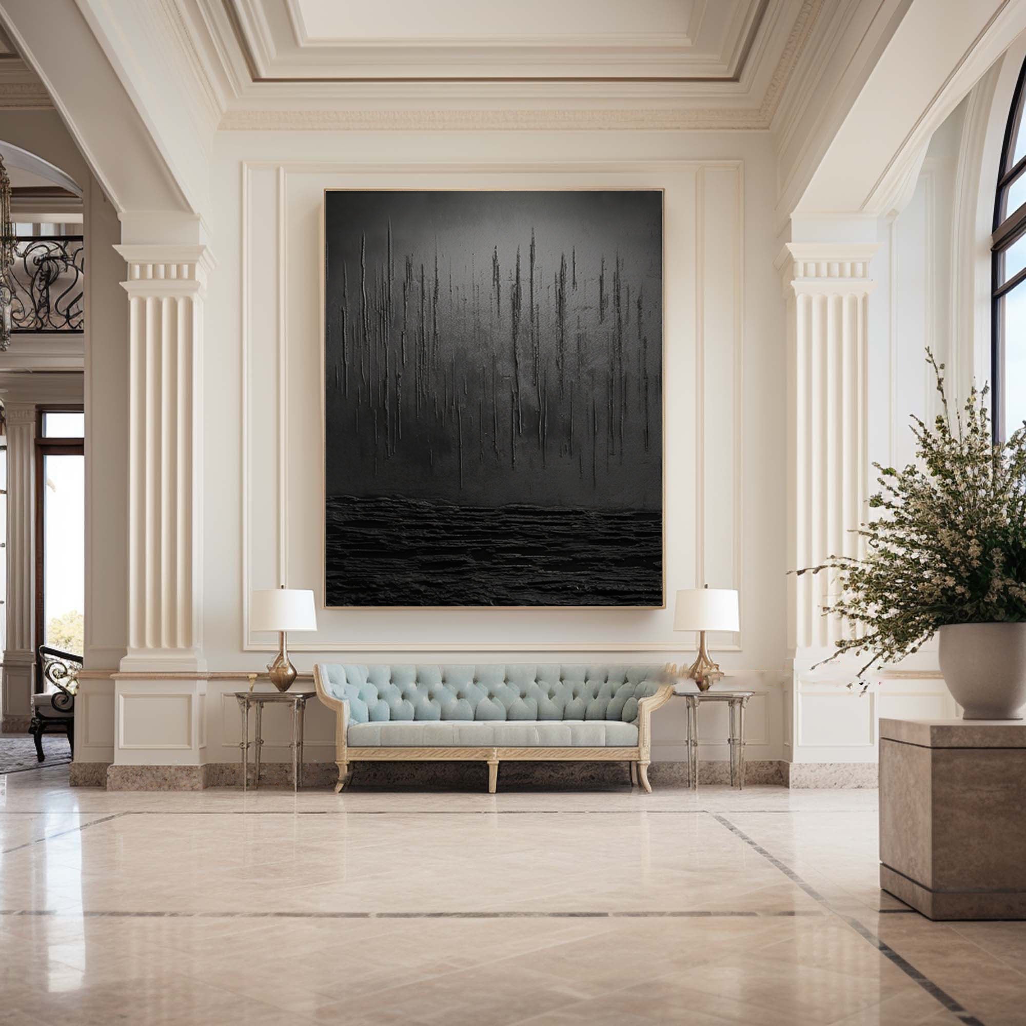 Black Minimalist Painting #BM 062 - Image 8