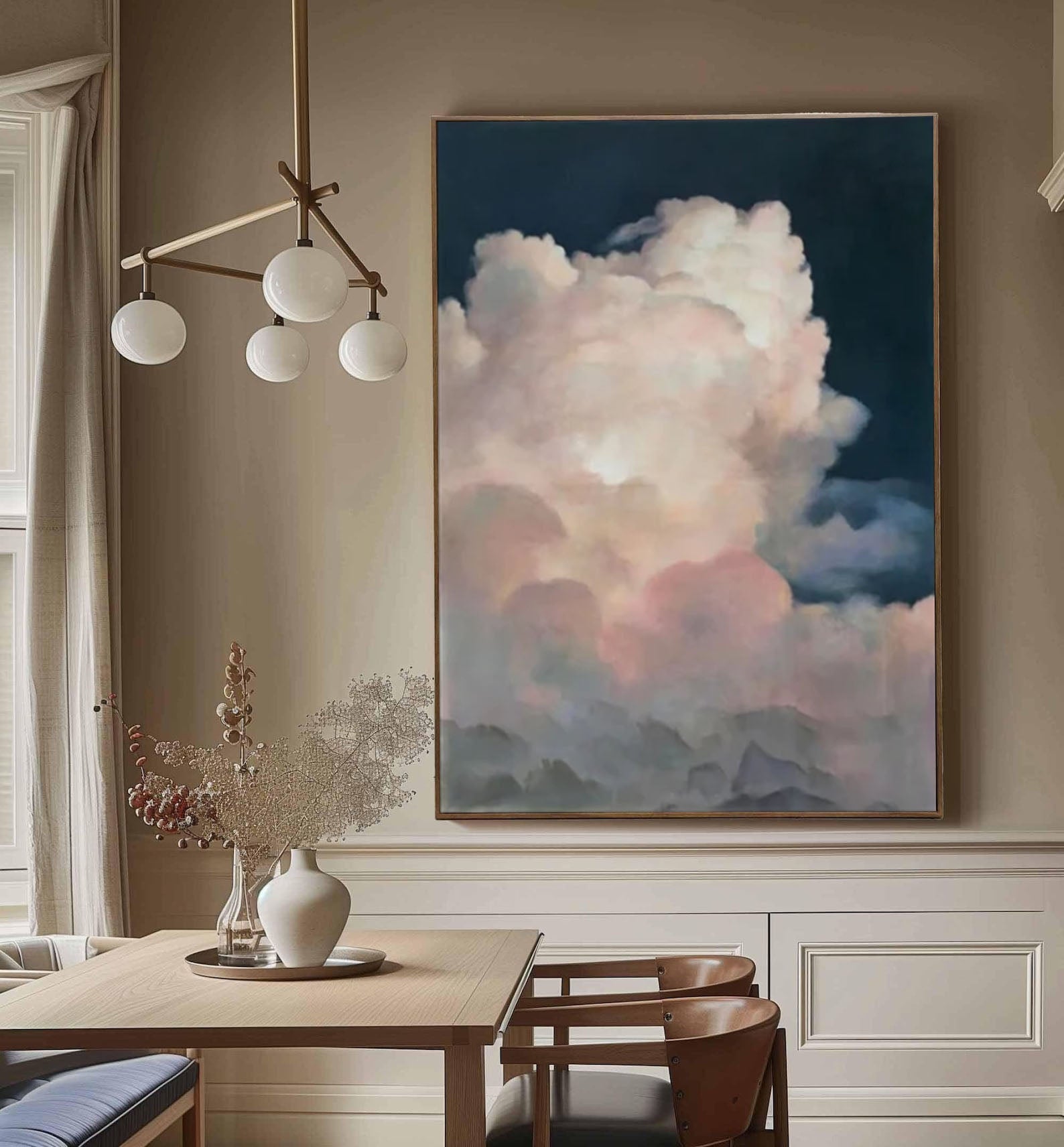 Ethereal Cloudscape Painting Elegant Wall Art for Living Spaces #SP 009 - Image 2