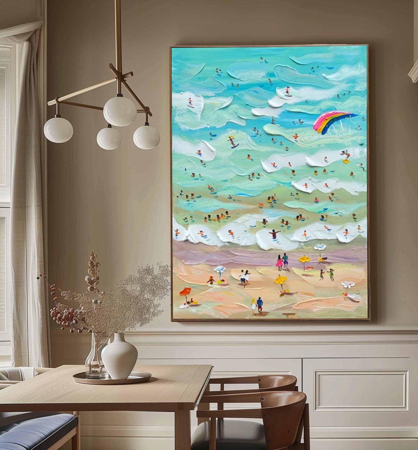 Vibrant Beach Scene Canvas Colorful Coastal Wall Art #CAP 030 - Image 3