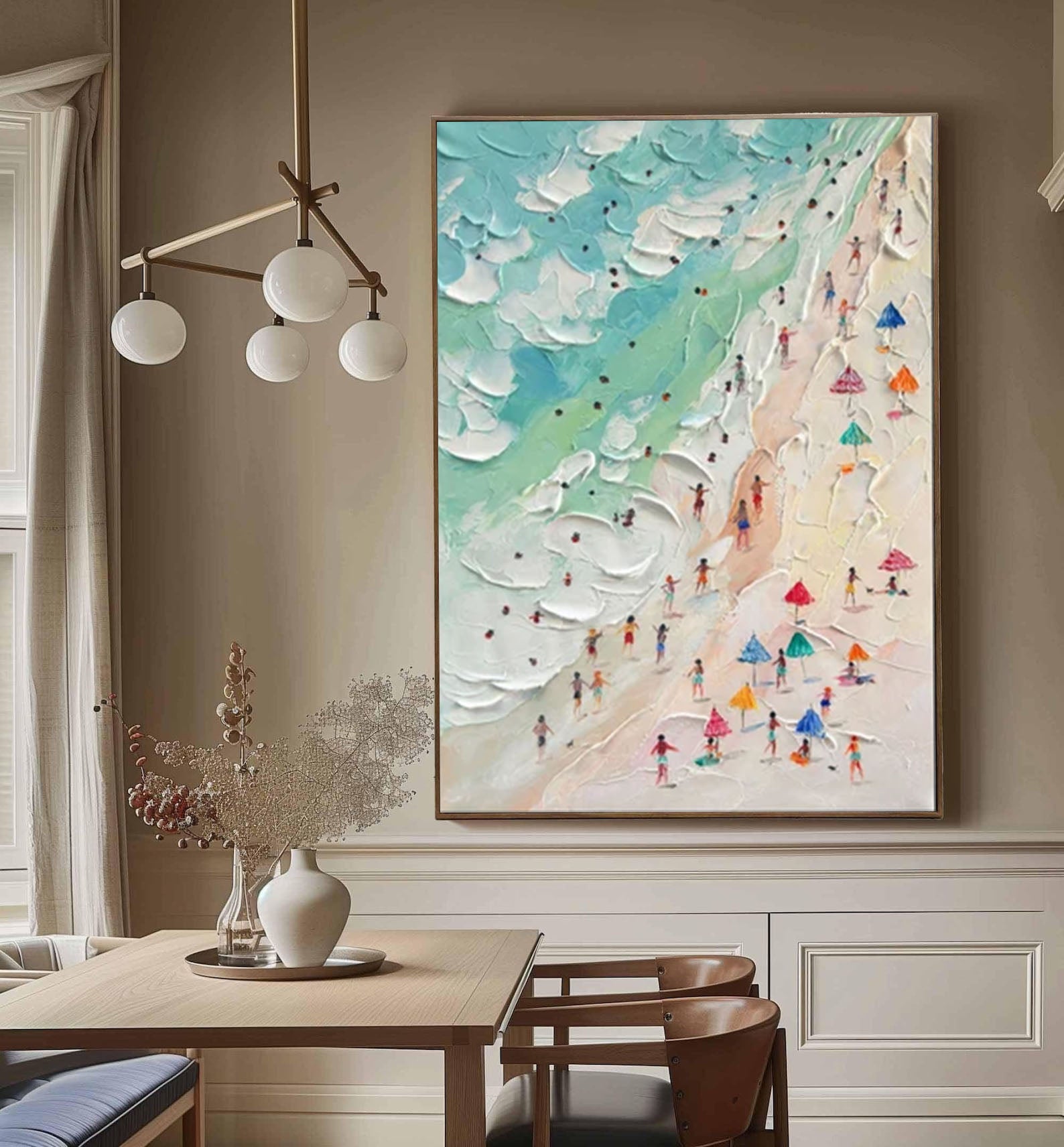 Vibrant Beach Scene Canvas Colorful Coastal Wall Art #CAP 031 - Image 3