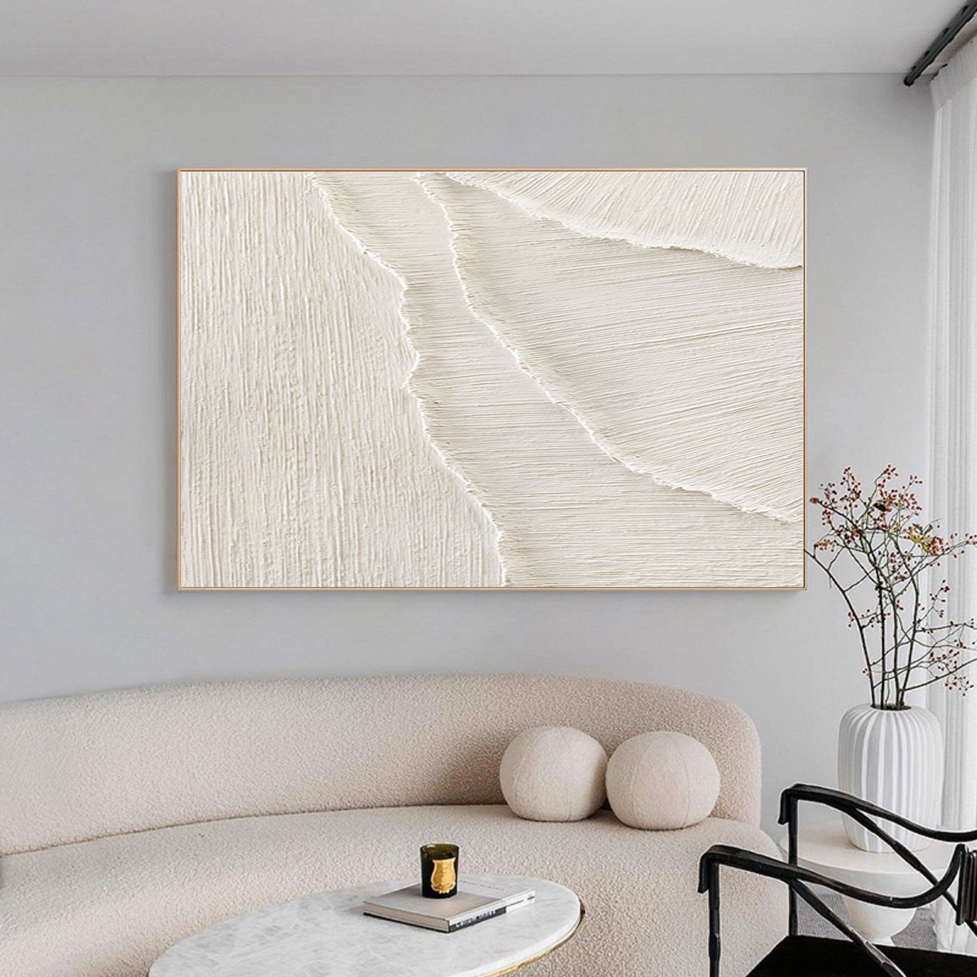 White Minimalist Painting #WM 018 - Image 7