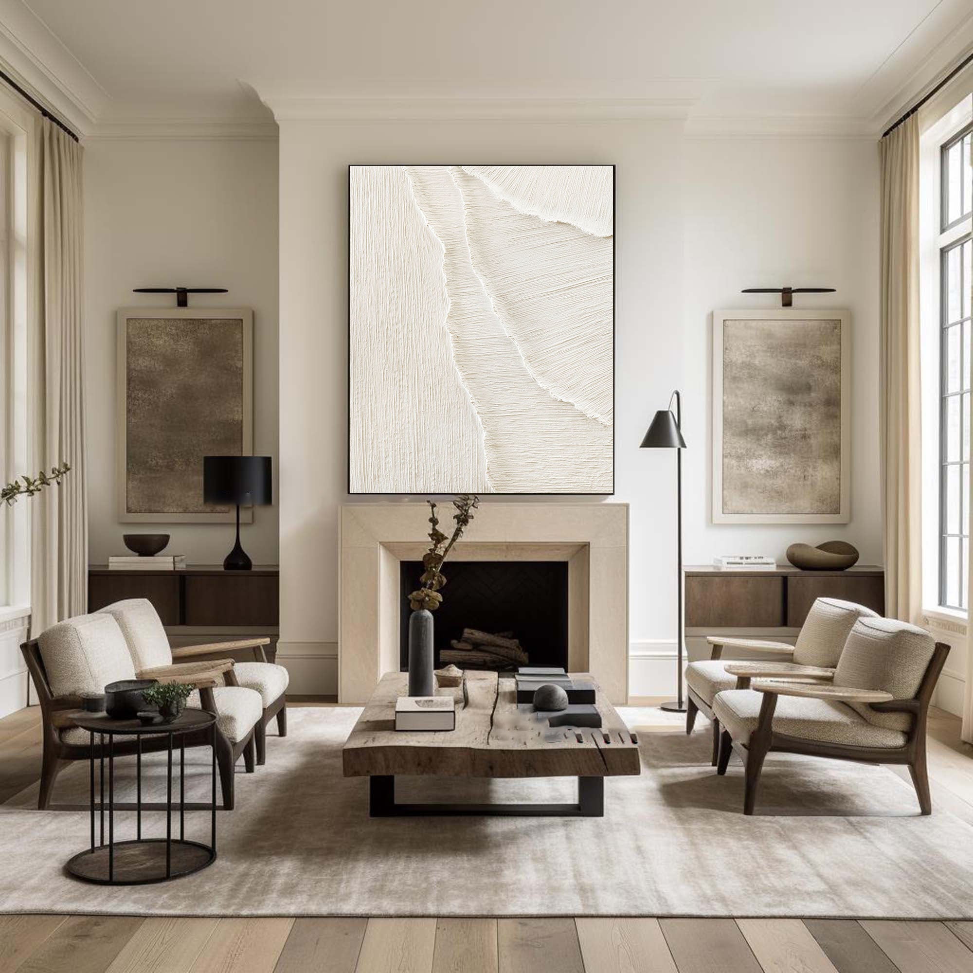 White Minimalist Painting #WM 038 - Image 4