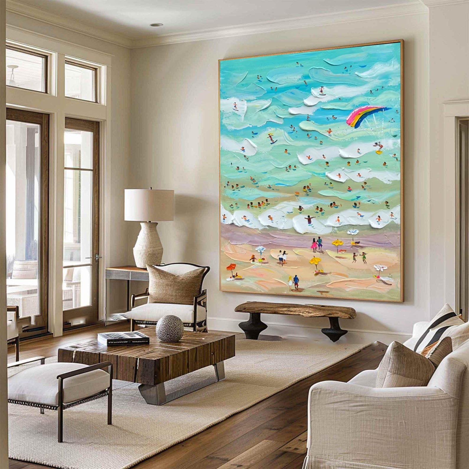 Vibrant Beach Scene Canvas Colorful Coastal Wall Art #CAP 030 - Image 4