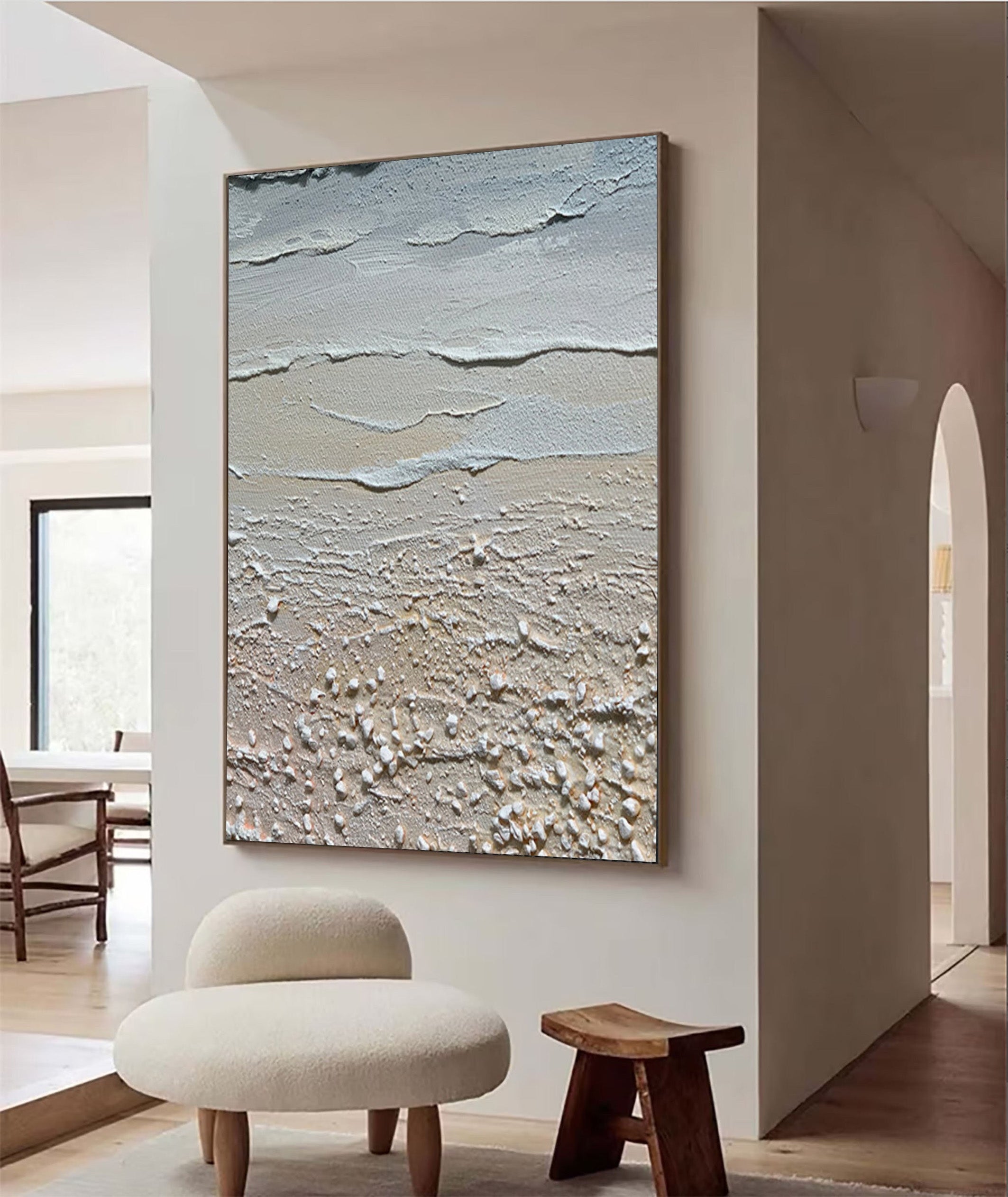 Large Abstract Beach Painting, Tactile Coastal Wall Art #BGA 210 - Image 2