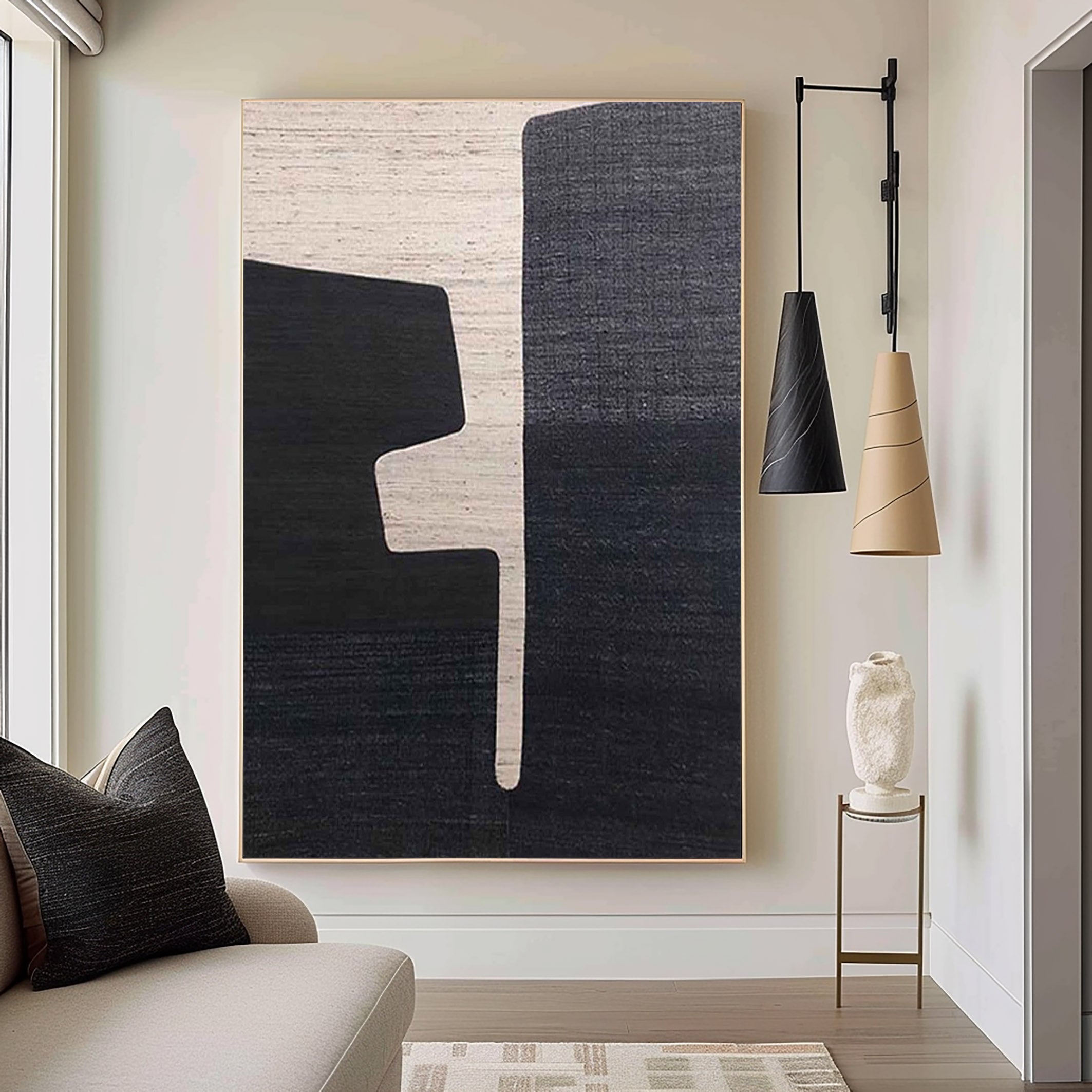 Black & White Minimalist Painting #BWM 005 - Image 2