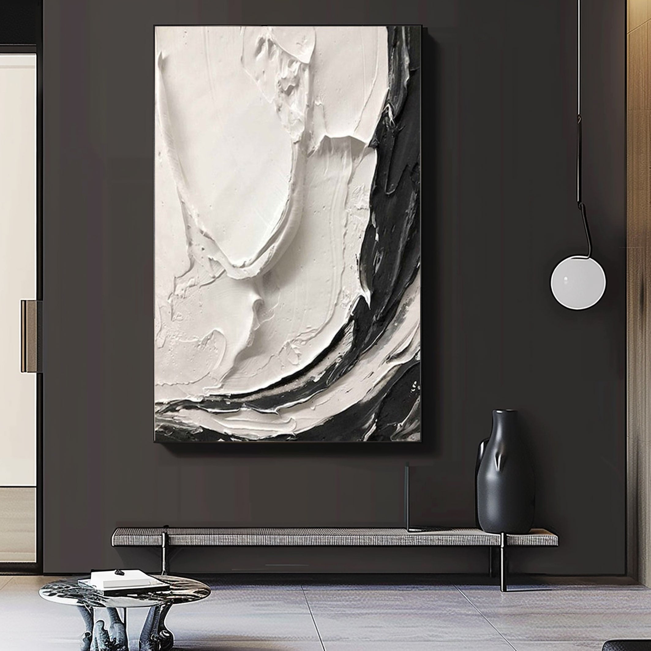 Black & White Minimalist Painting #BWM 002 - Image 4