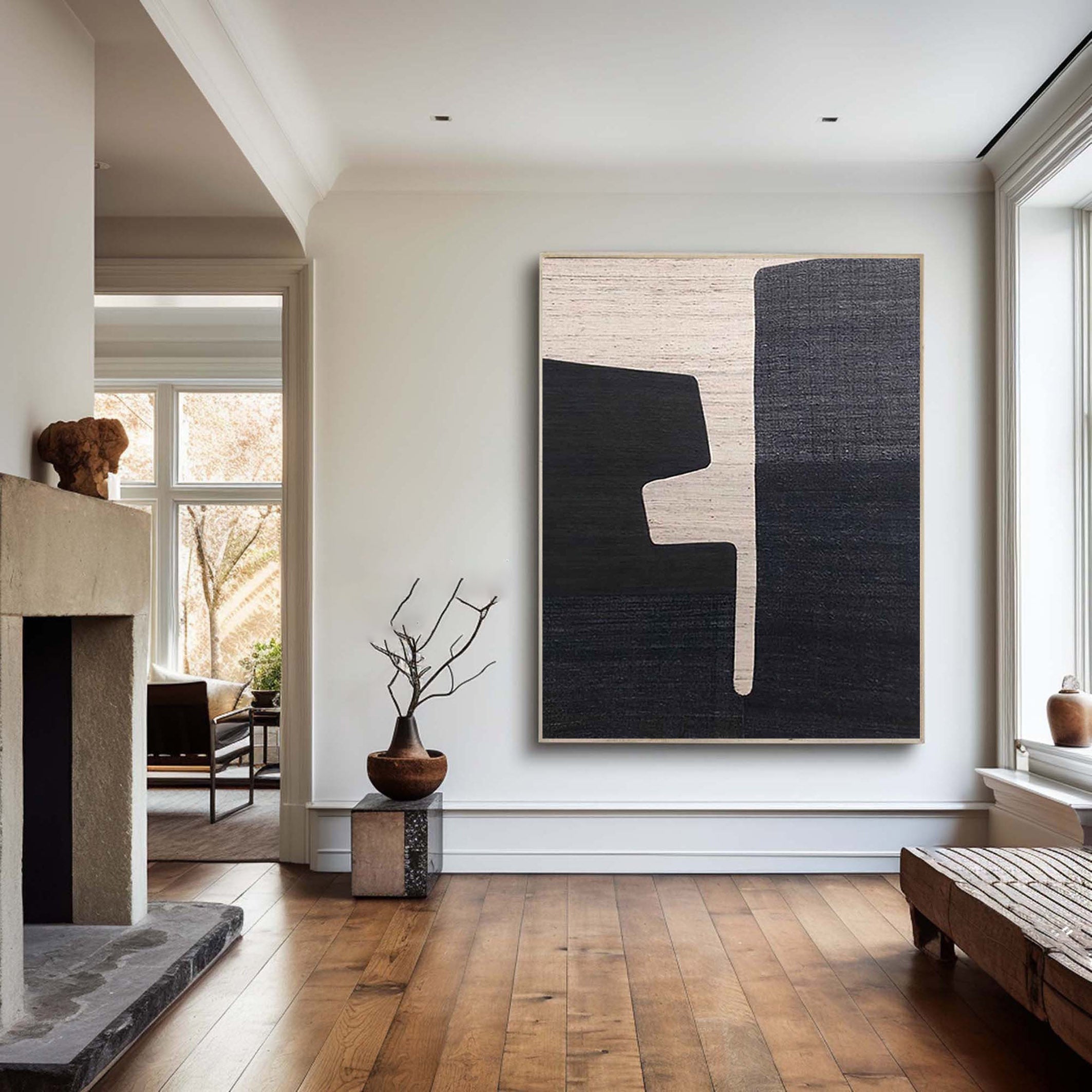 Black & White Minimalist Painting #BWM 005 - Image 5