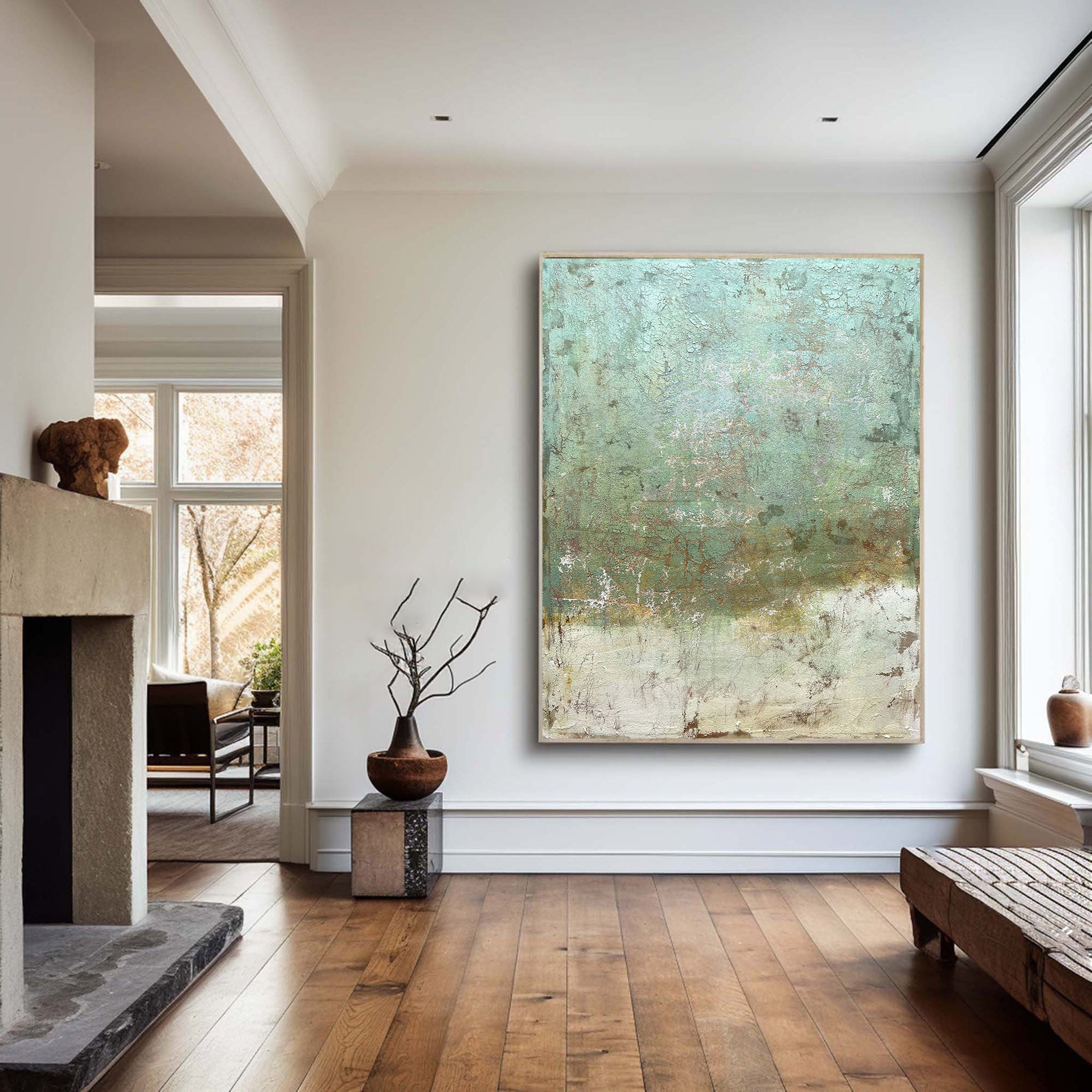 Blue & Green Abstract Painting #BGA 015 - Image 2