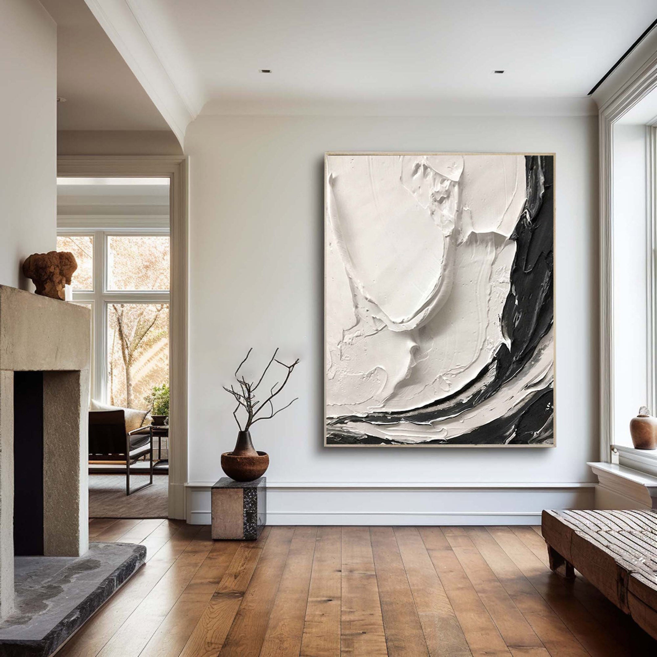 Black & White Minimalist Painting #BWM 002 - Image 5