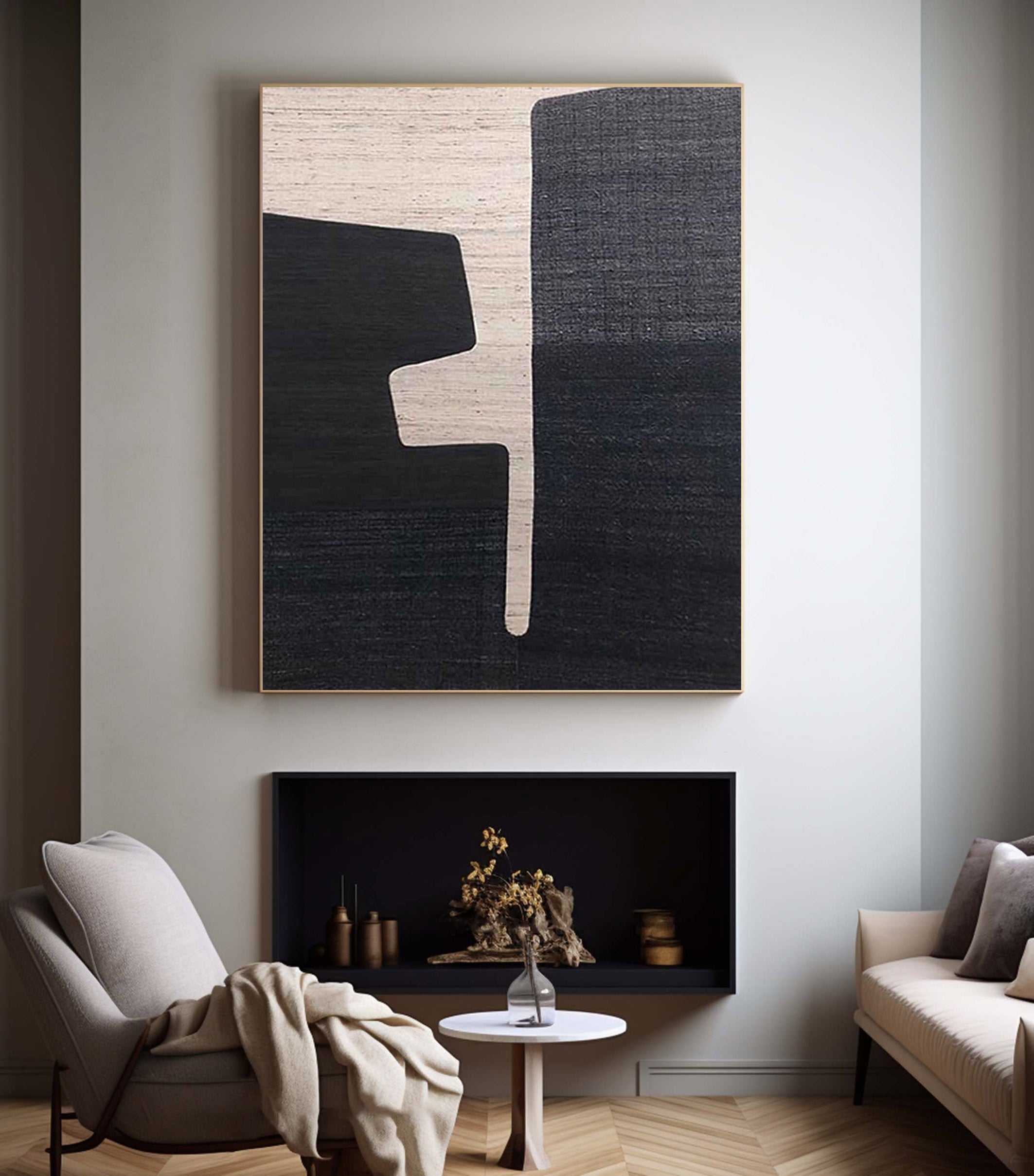 Black & White Minimalist Painting #BWM 005 - Image 6