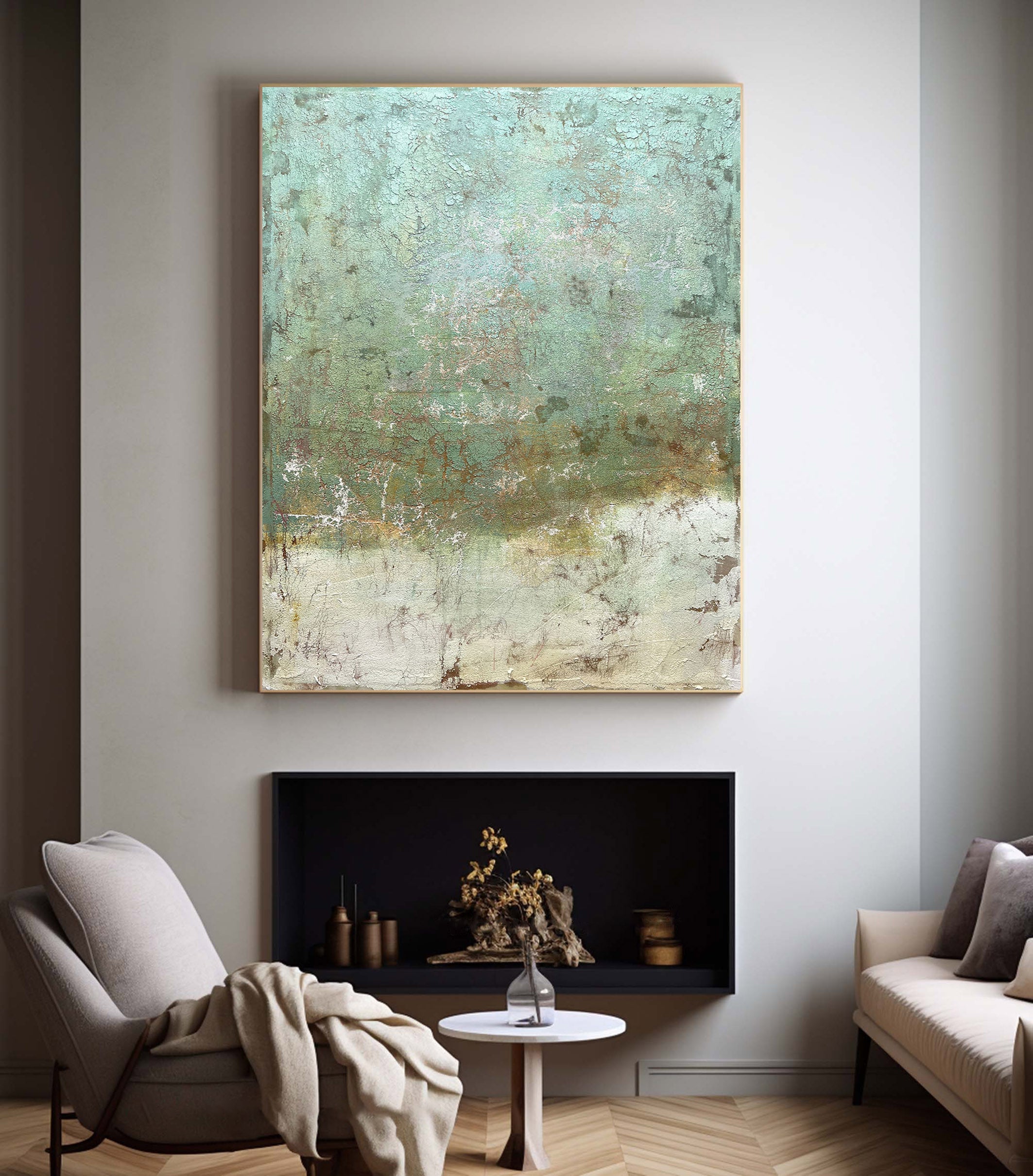 Blue & Green Abstract Painting #BGA 015 - Image 3