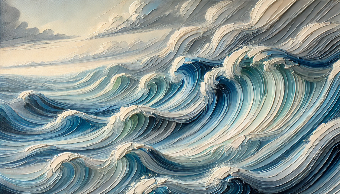 Textured Blue Ocean Waves Wall Art Perfect Coastal Decor for Modern Interiors #OP 052 - Image 2