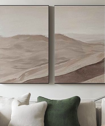 Beige & Brown Minimalist Painting Set Of 2 #BBS 002