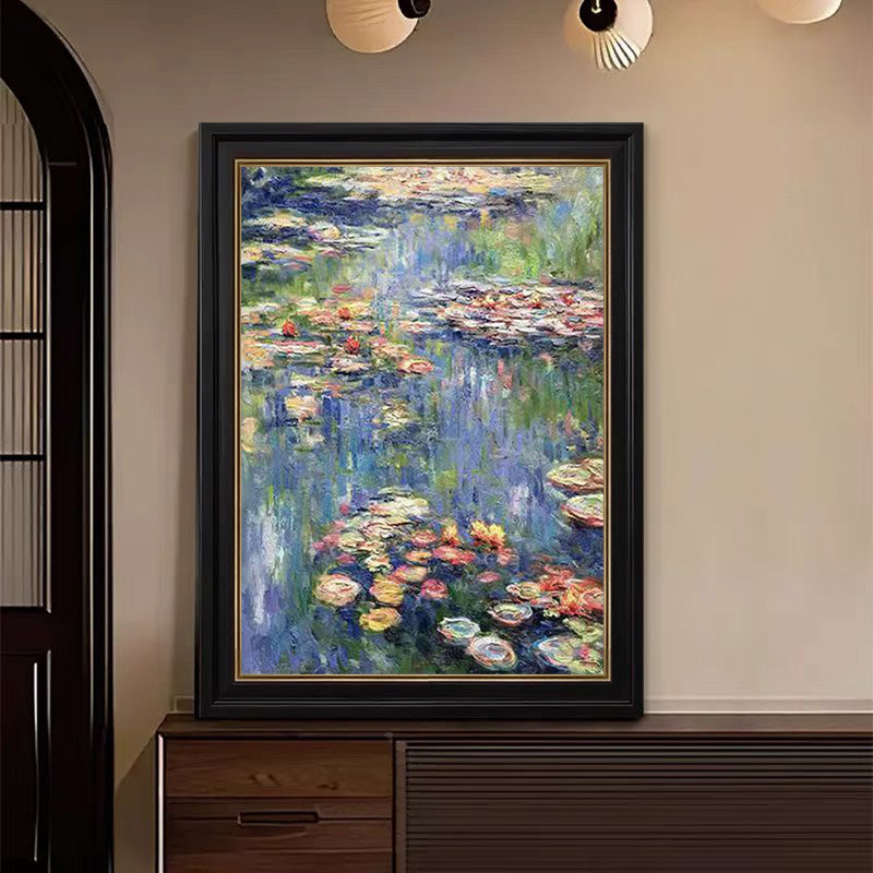 Monet Inspired Water Lilies, Impressionist Canvas #BGA 166 - Image 4