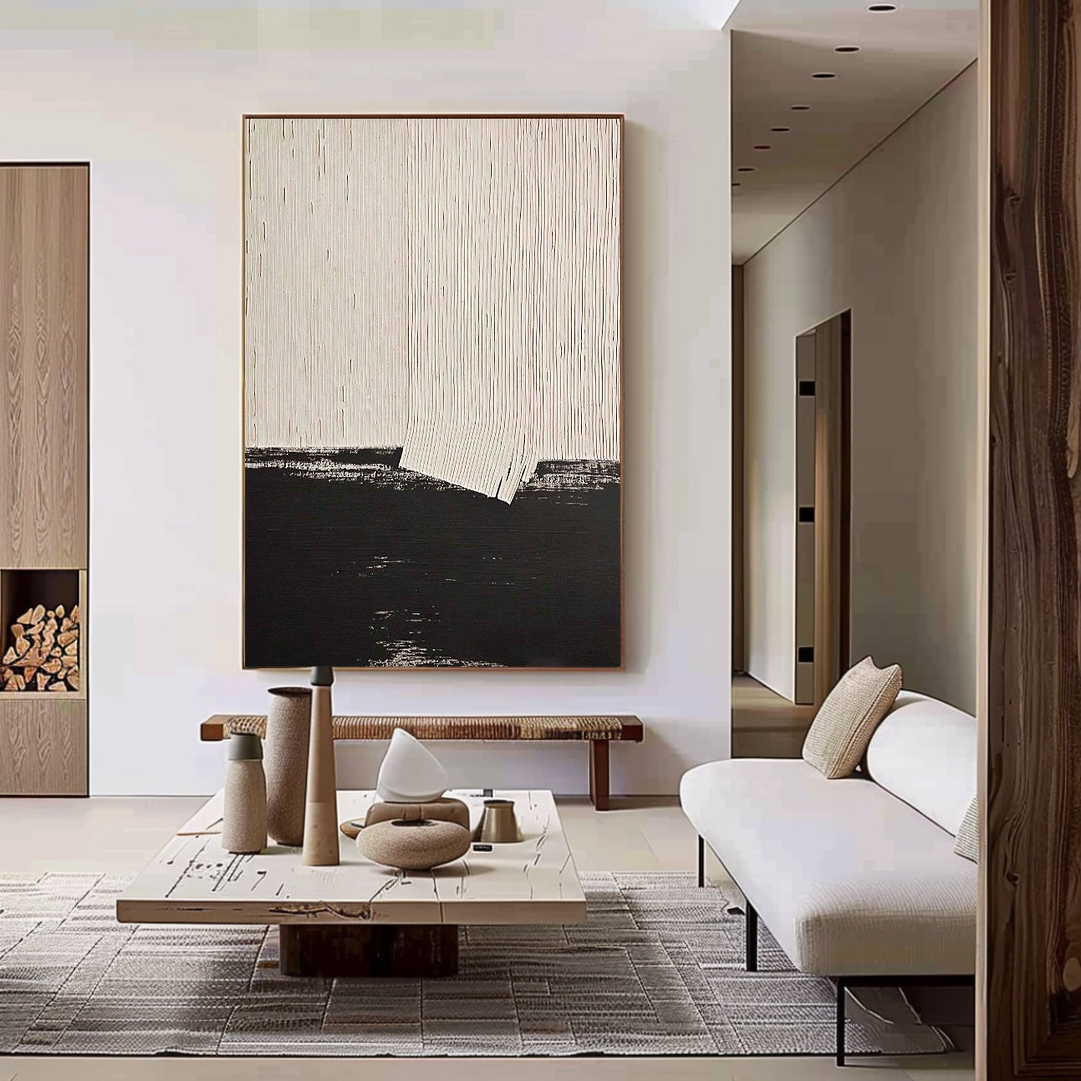 Black & White Minimalist Painting #BWM 004 - Image 3