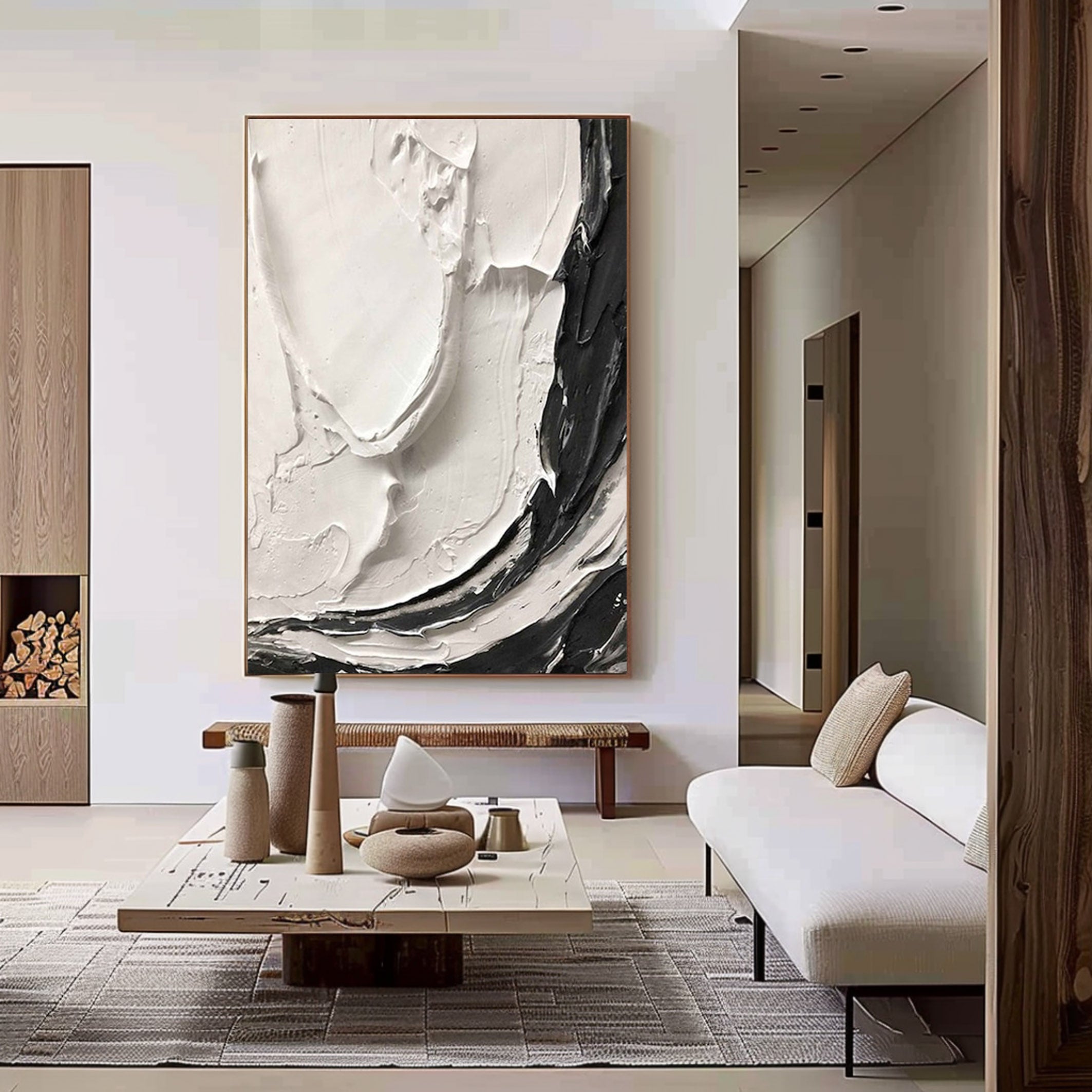 Black & White Minimalist Painting #BWM 002 - Image 2