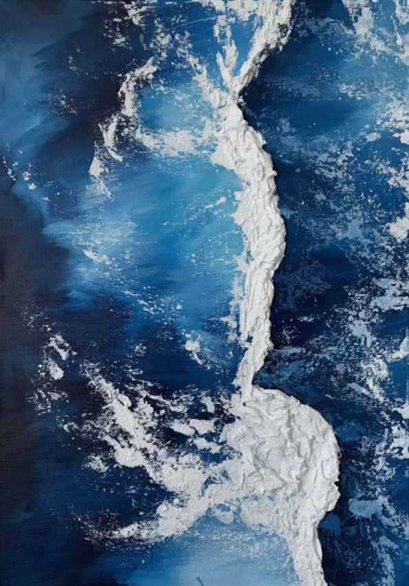 Modern 3D Texture Seascape, Dynamic Ocean Vista #BGA 259 - Image 3