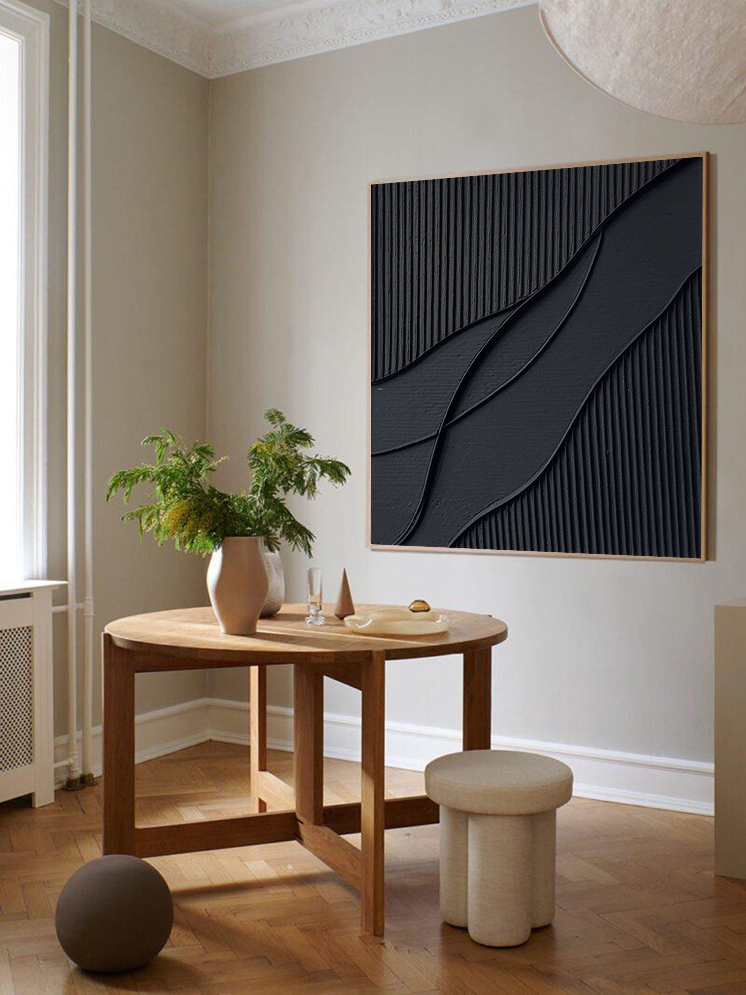 Black Minimalist Painting #BM 049 - Image 7