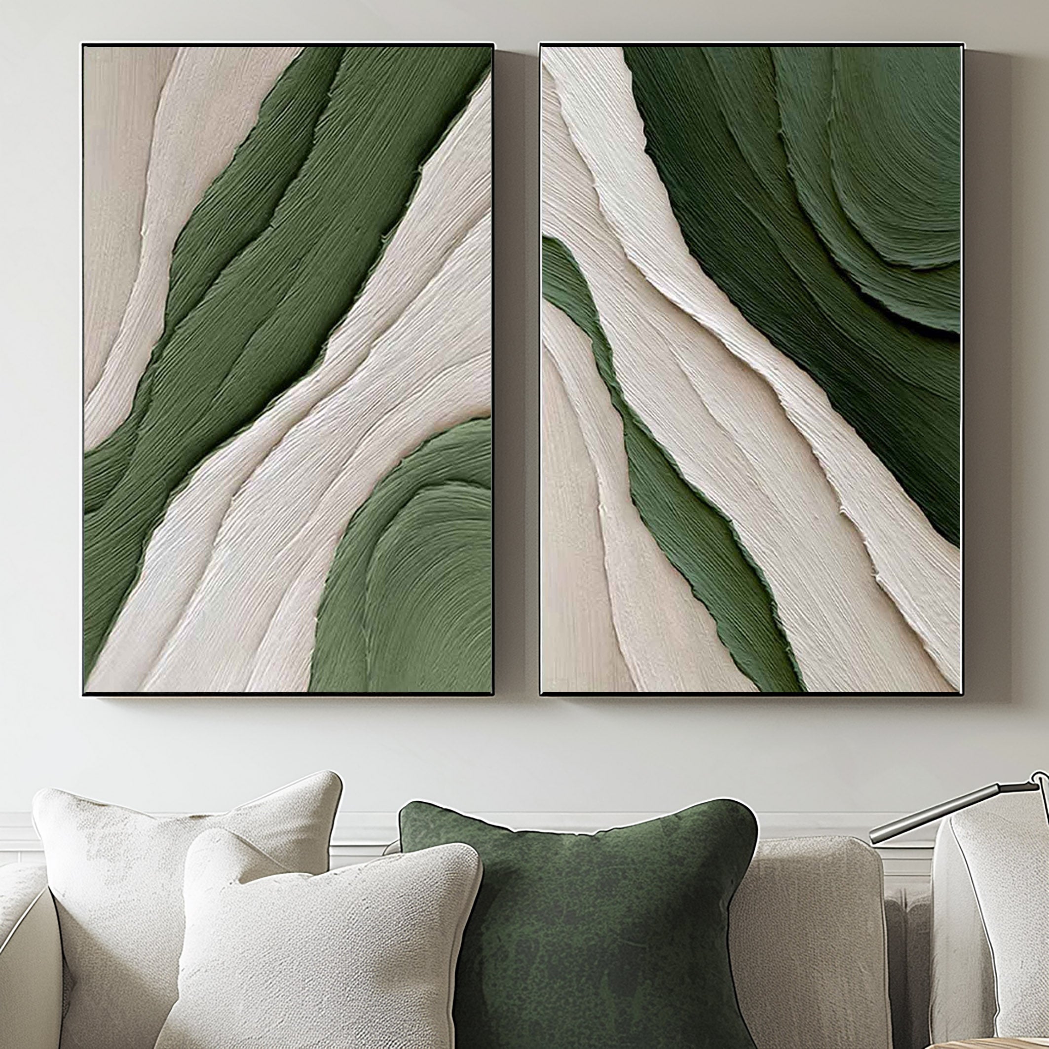 Blue & Green Minimalist Painting Set Of 2 #BGS 002 - Image 4