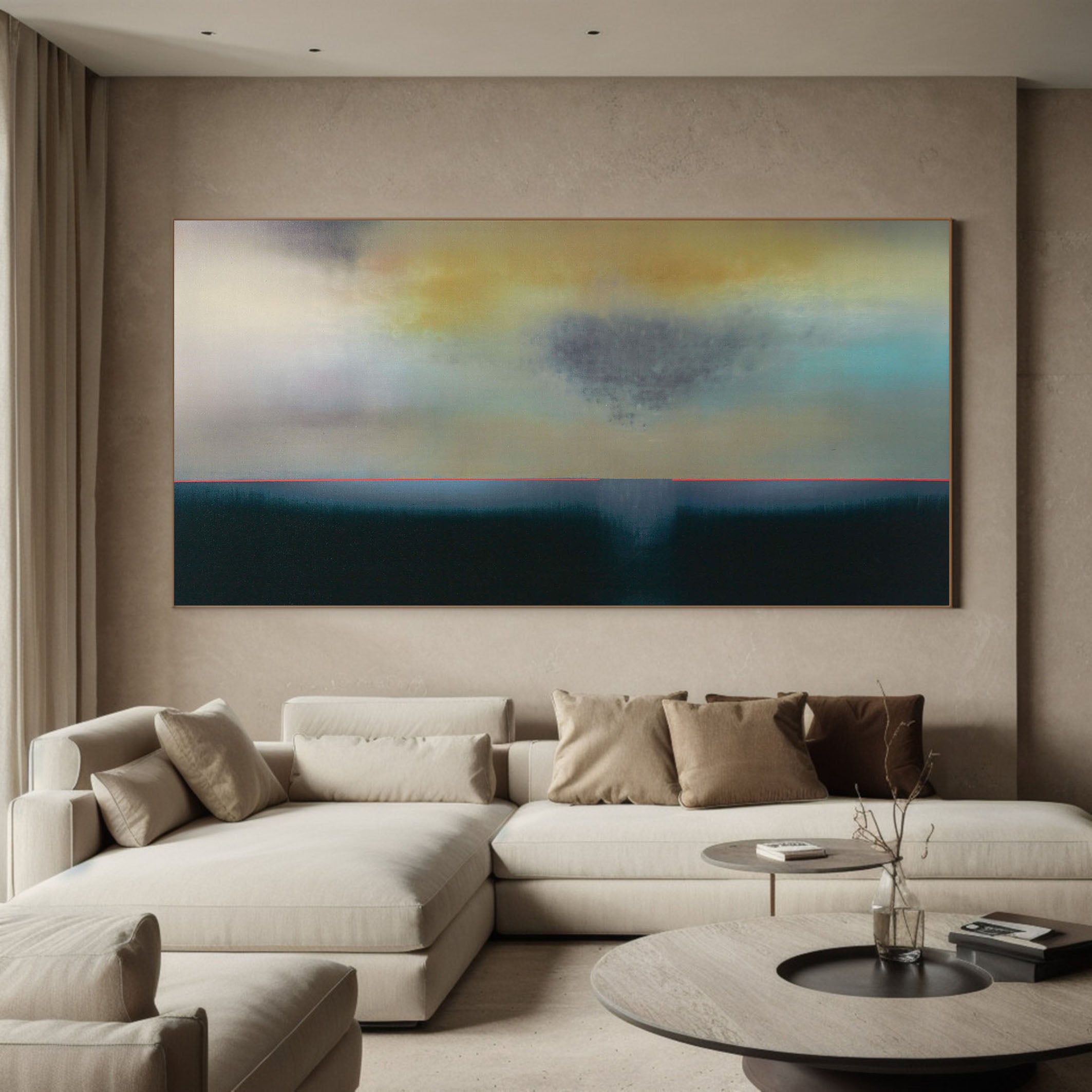 Subtle Color Layering, Abstract Horizon with Neutral Tones #BGA 122 - Image 4